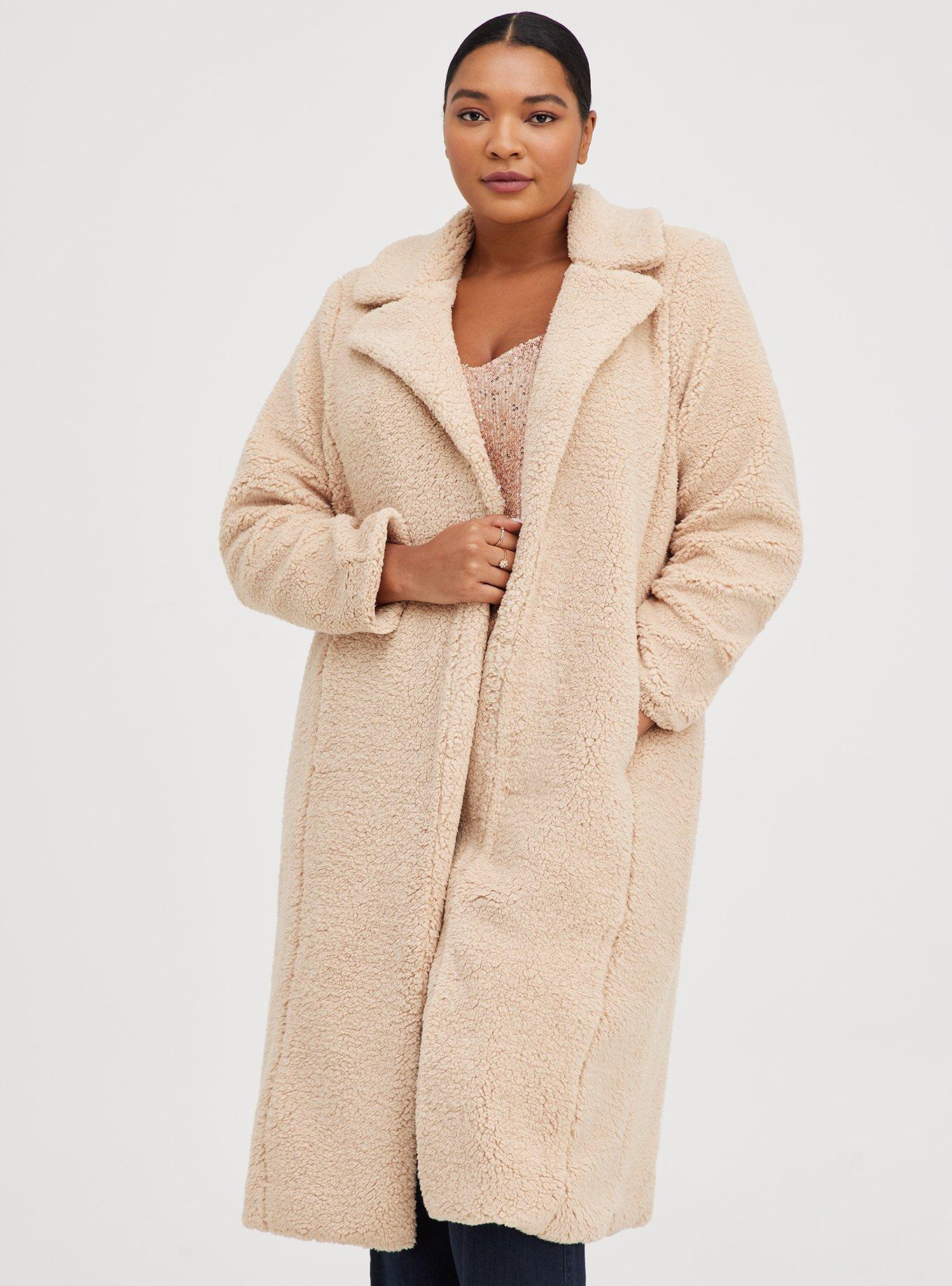 Large teddy coat best sale