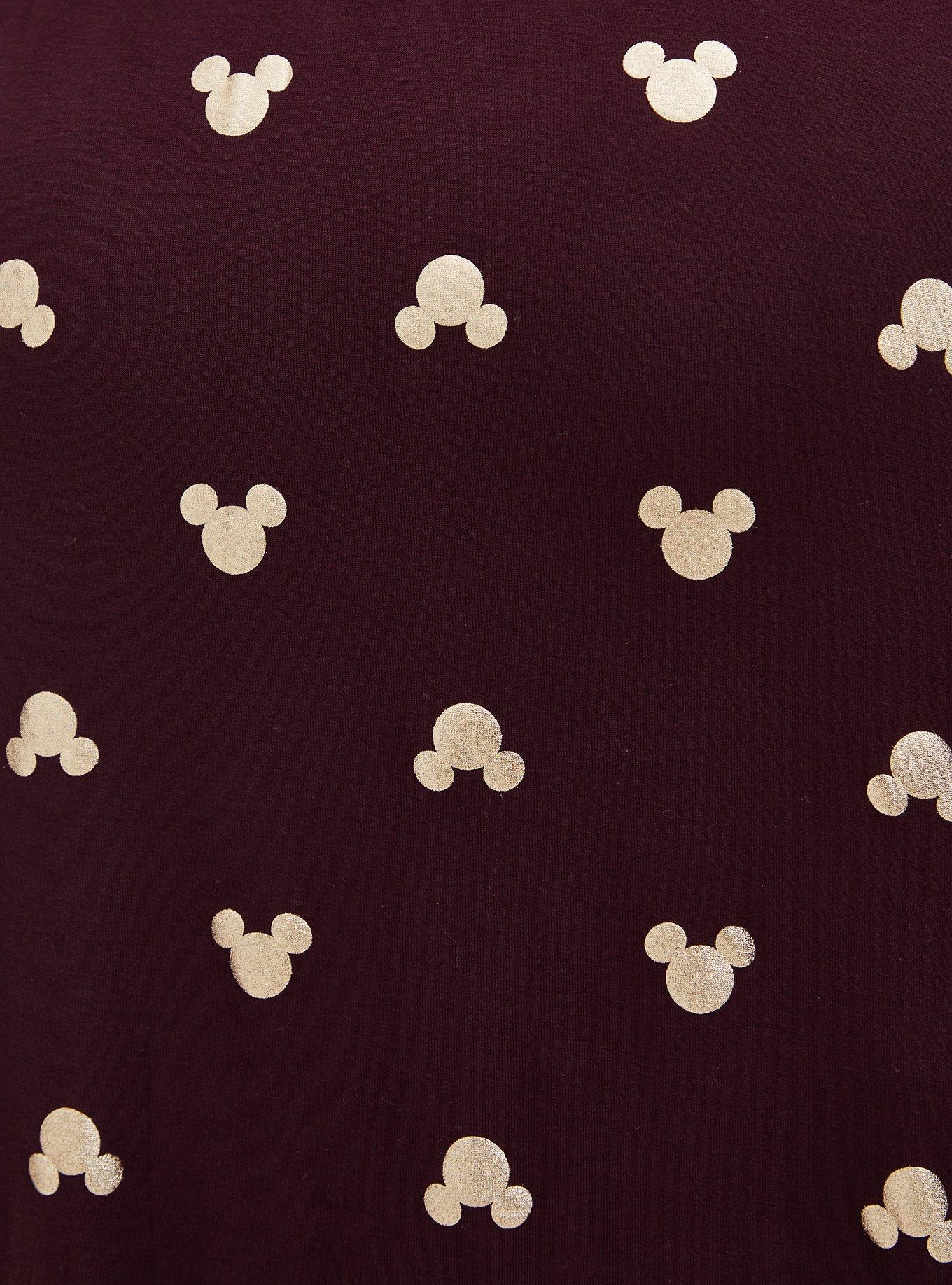 Plus Size Disney Mickey Mouse Gold & Burgundy Purple Jersey Skater Dress, WINETASTING, alternate