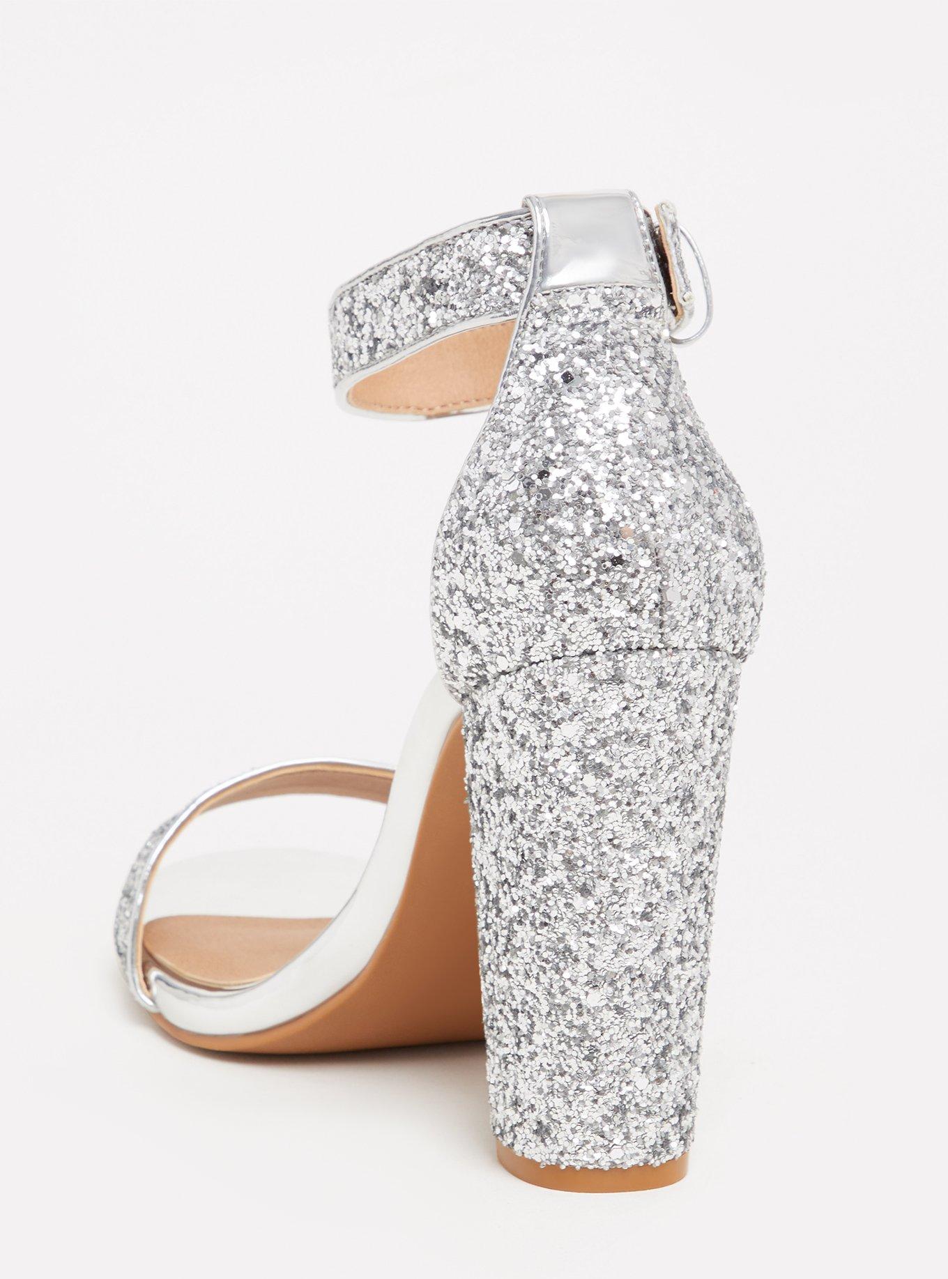 Wide width clearance sparkly heels