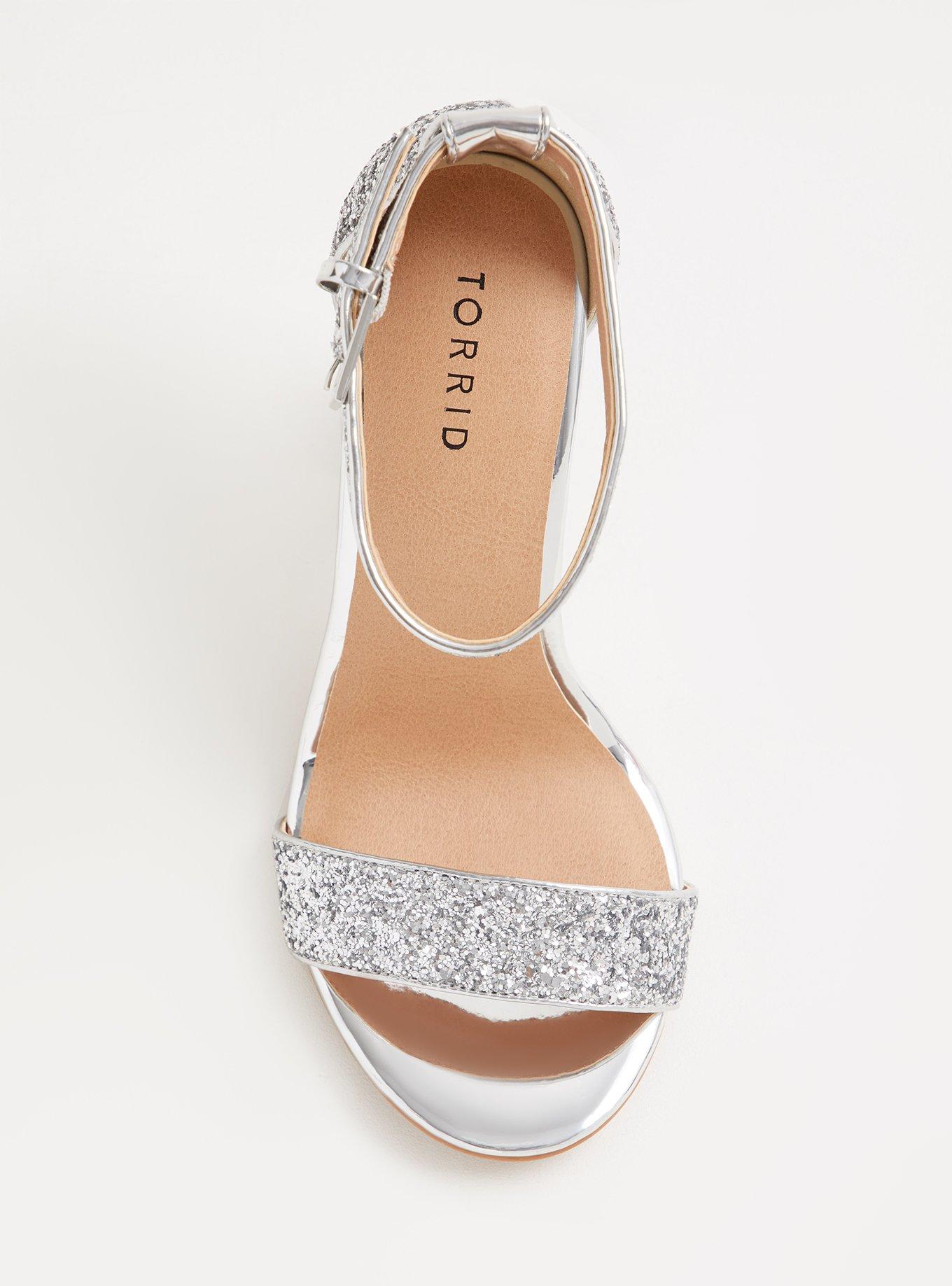 Wide width sparkly heels sale