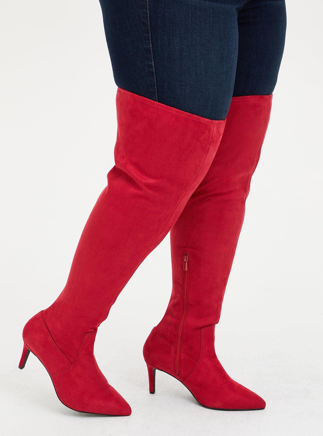 Red over the on sale knee boots size 11