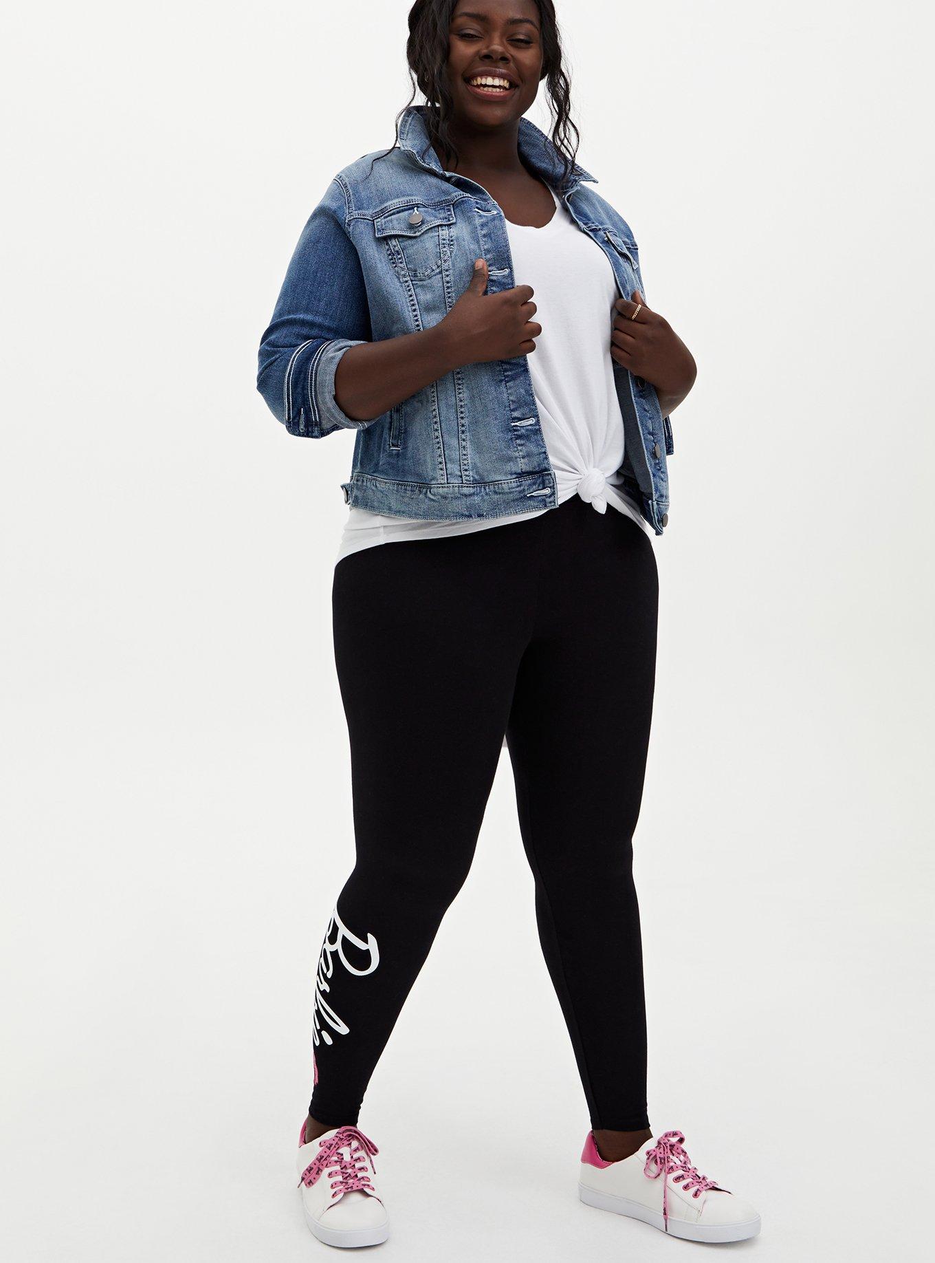 Barbie Peace Sign Denim Trucker Jacket - Medium Wash , MEDIUM WASH, alternate