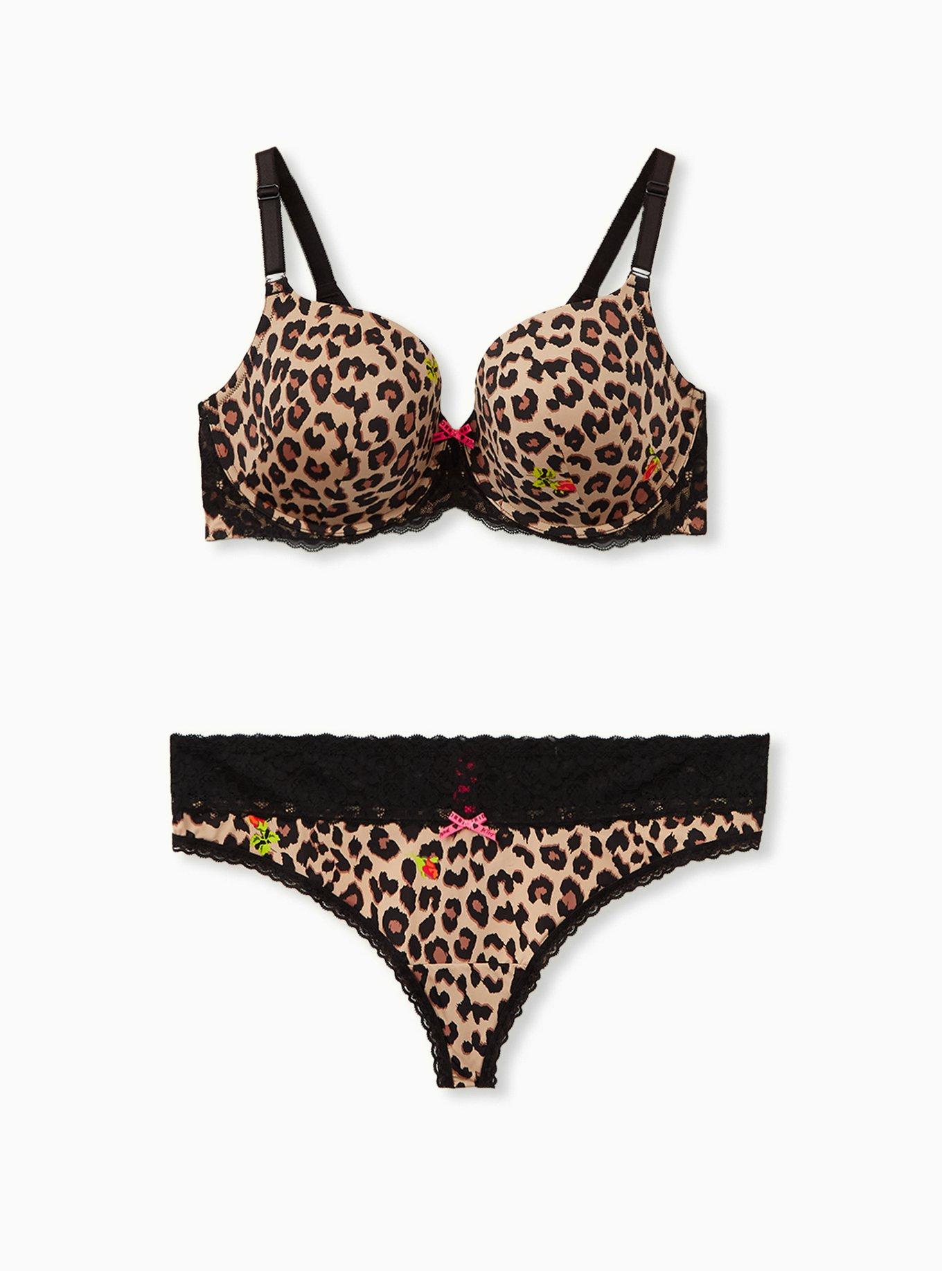 Betsey Johnson Leopard Floral Second Skin Thong Panty , LEOPARD ROSE BUD, alternate