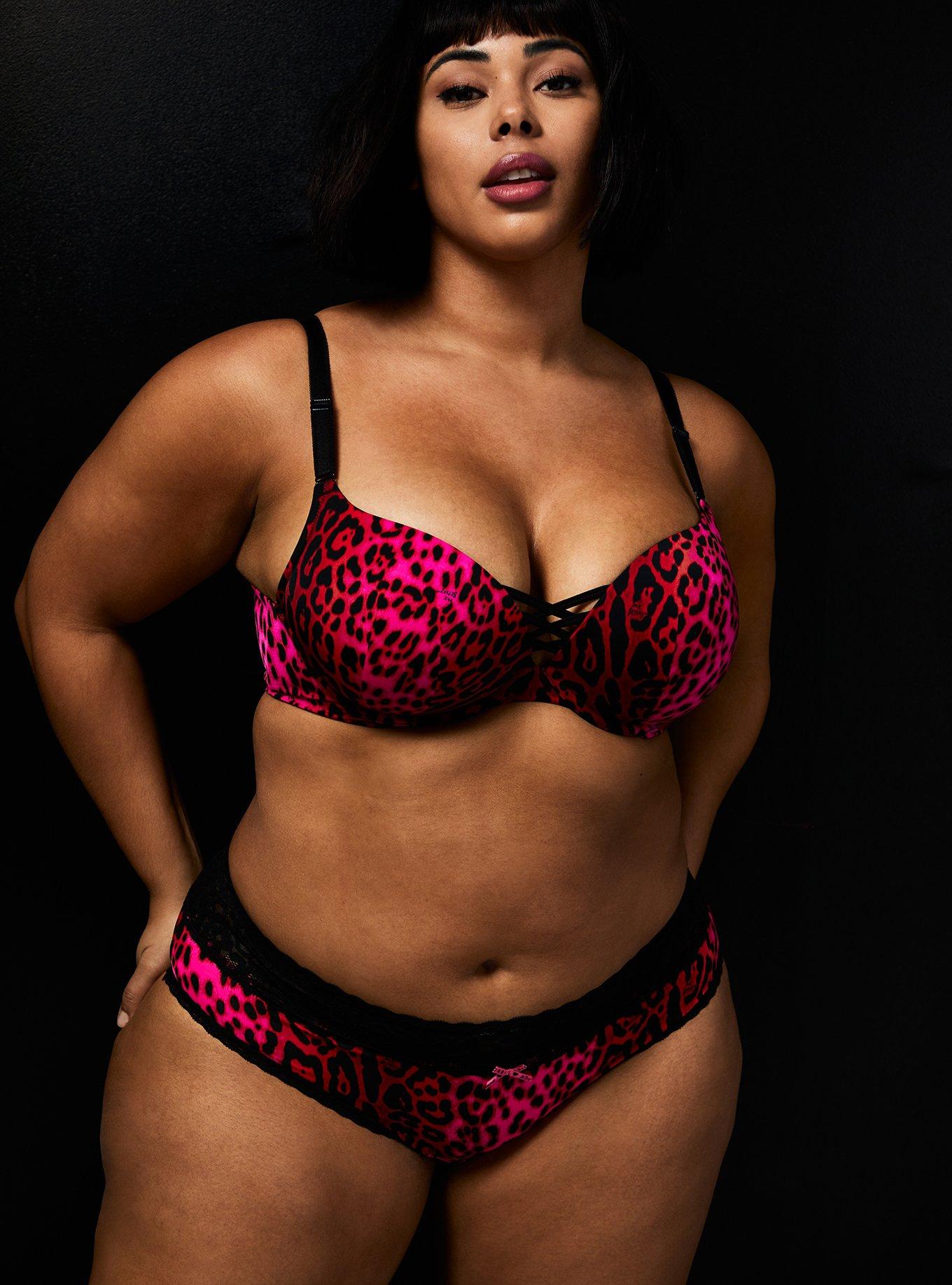 Plus Size Betsey Johnson Red Leopard Second Skin Hipster Panty, MULTI COLOR, alternate