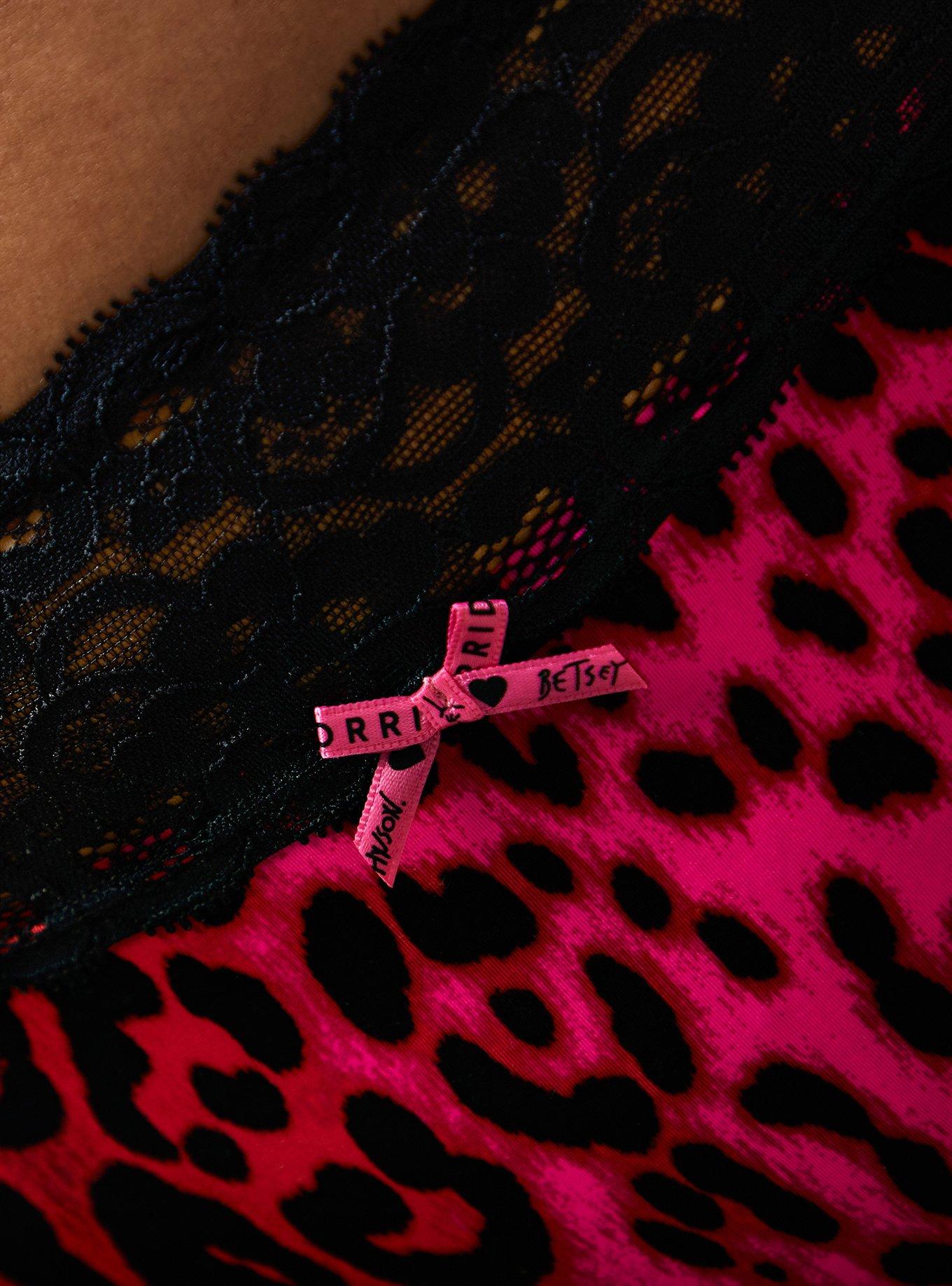 Plus Size Betsey Johnson Red Leopard Second Skin Hipster Panty, MULTI COLOR, alternate