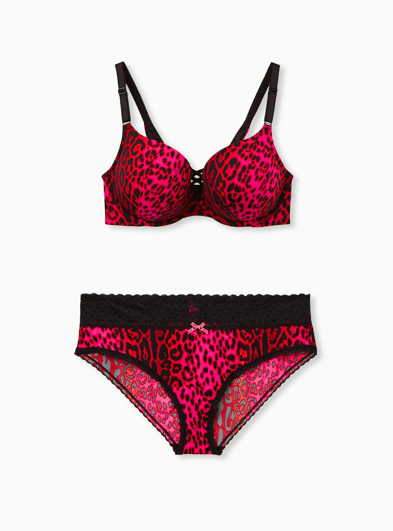 Plus Size Betsey Johnson Red Leopard Second Skin Hipster Panty, MULTI COLOR, alternate