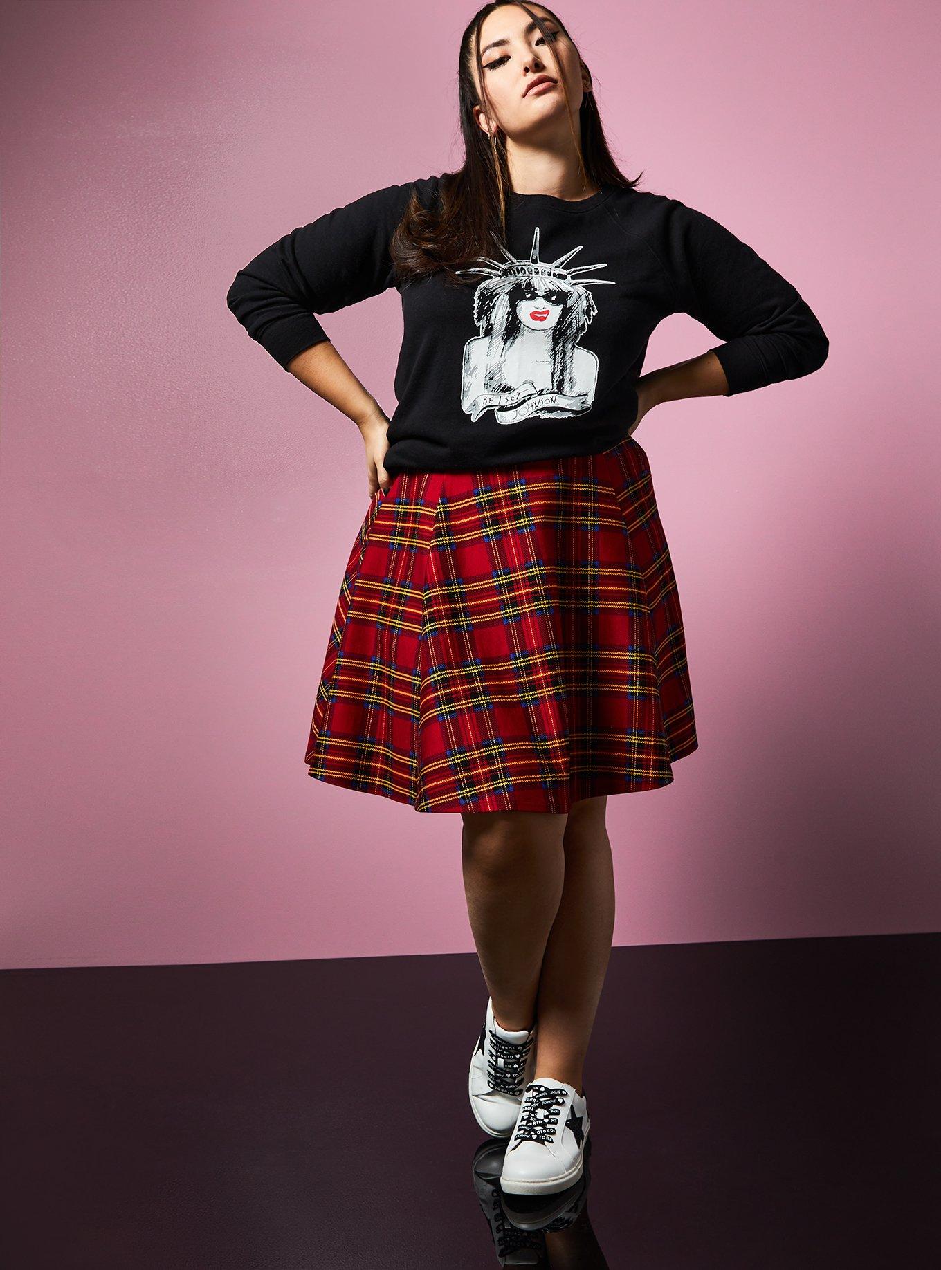 Plaid skater shop skirt plus size