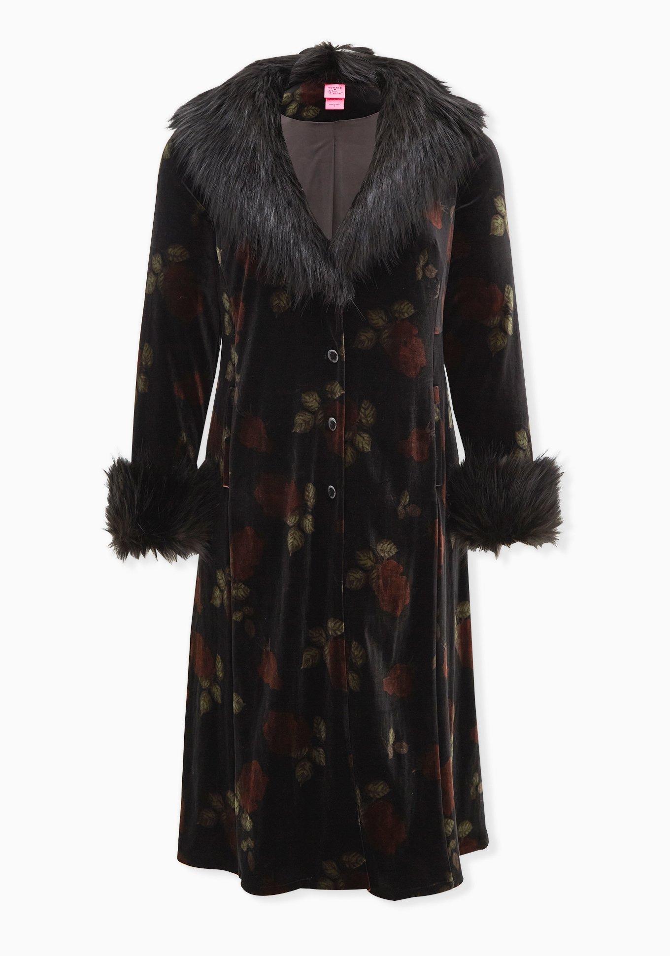 Plus Size - Faux Fur Longline Coat - Torrid