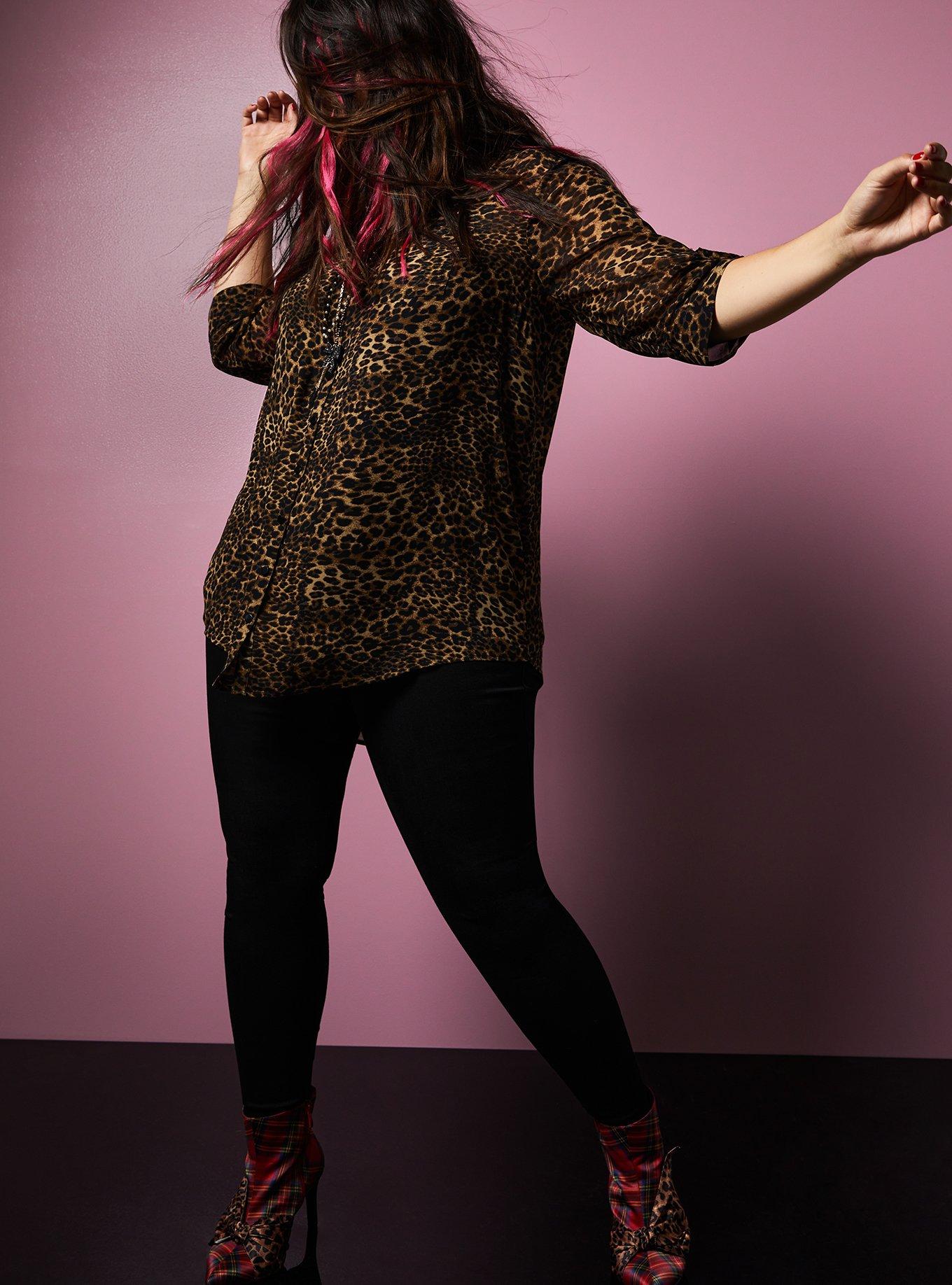 Betsey Johnson Leopard Sheer Chiffon Tunic, LEOPARD, alternate