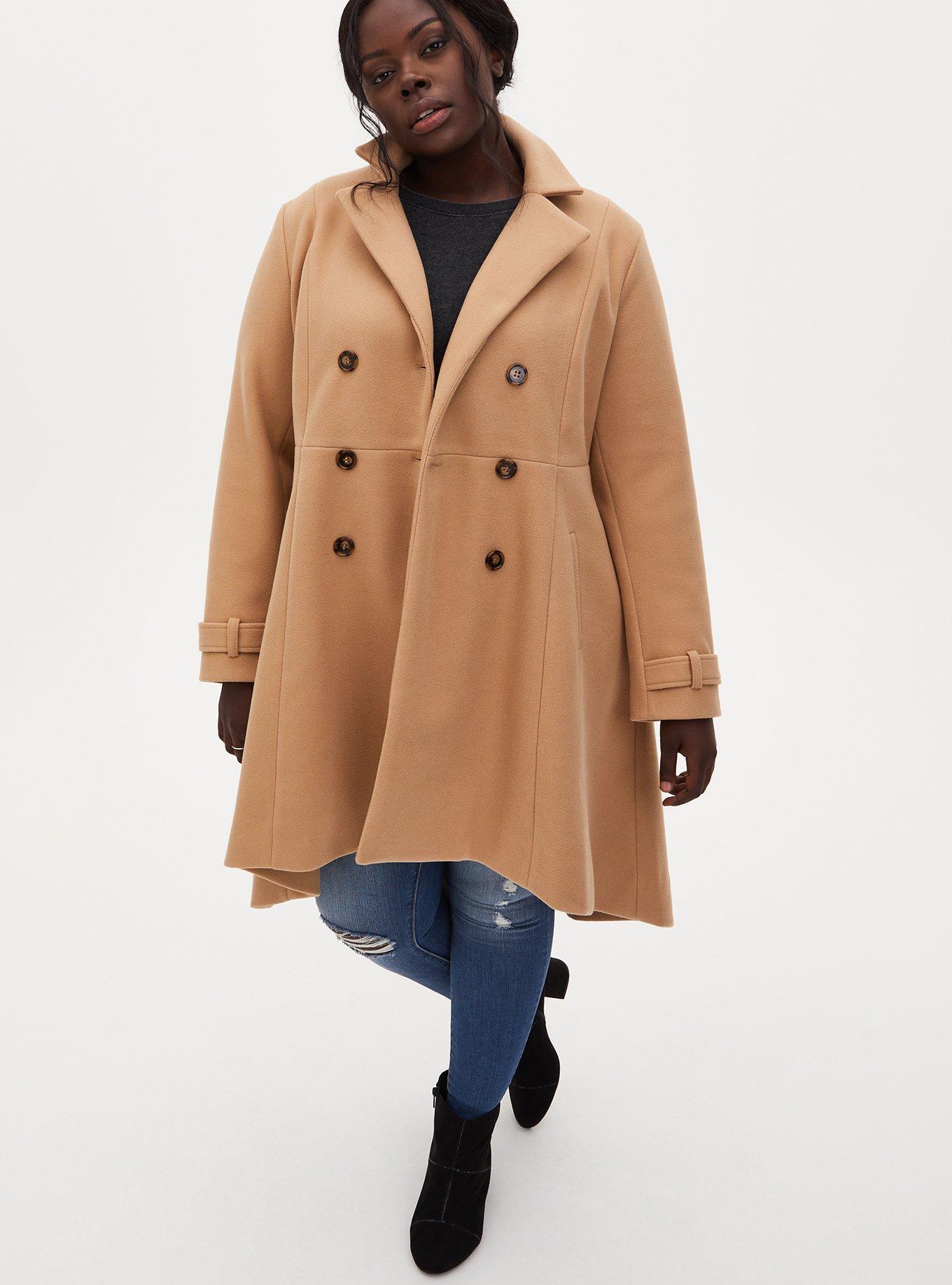 Plus Size - Double Breasted Coat - Torrid