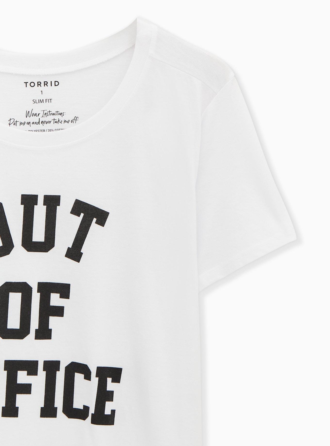 Plus Size Out Of Office Slim Fit Crew Tee - White, BRIGHT WHITE, alternate