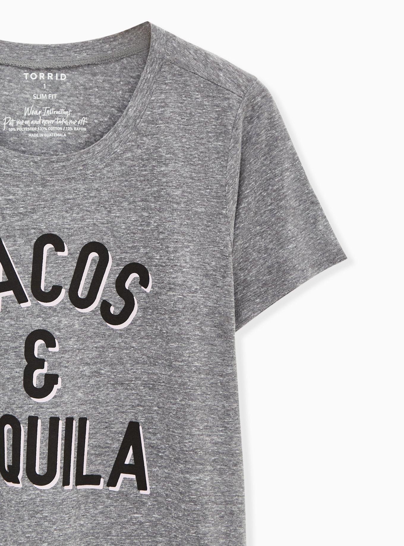 Plus Size Tacos & Tequila Slim Fit Crew Tee - Triblend Jersey Heather Grey, MEDIUM HEATHER GREY, alternate