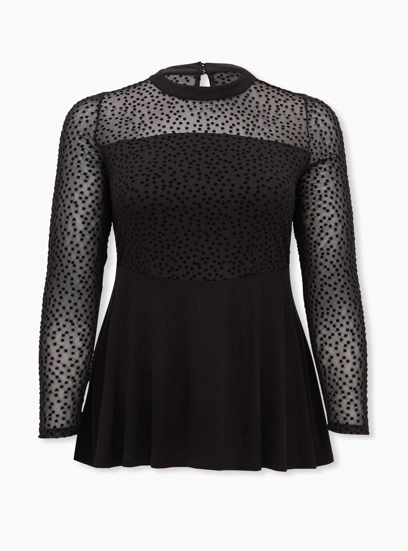 knee length dresses for ladies LANA LEATHER MESH CONTRAST PEPLUM DRESS – Haute & Rebellious main image 1