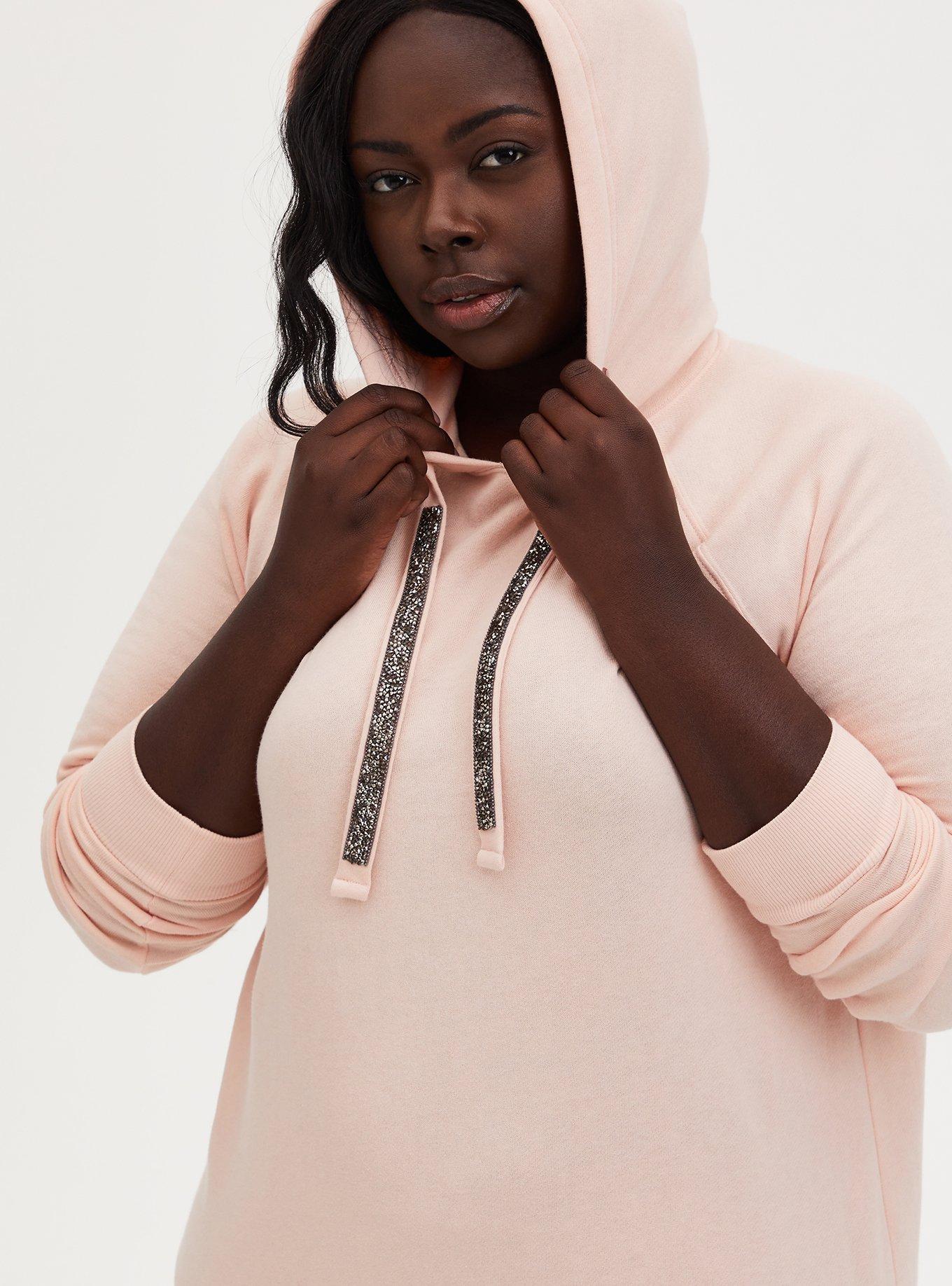 Plus Size Fleece Embellished Drawstring Hoodie Torrid