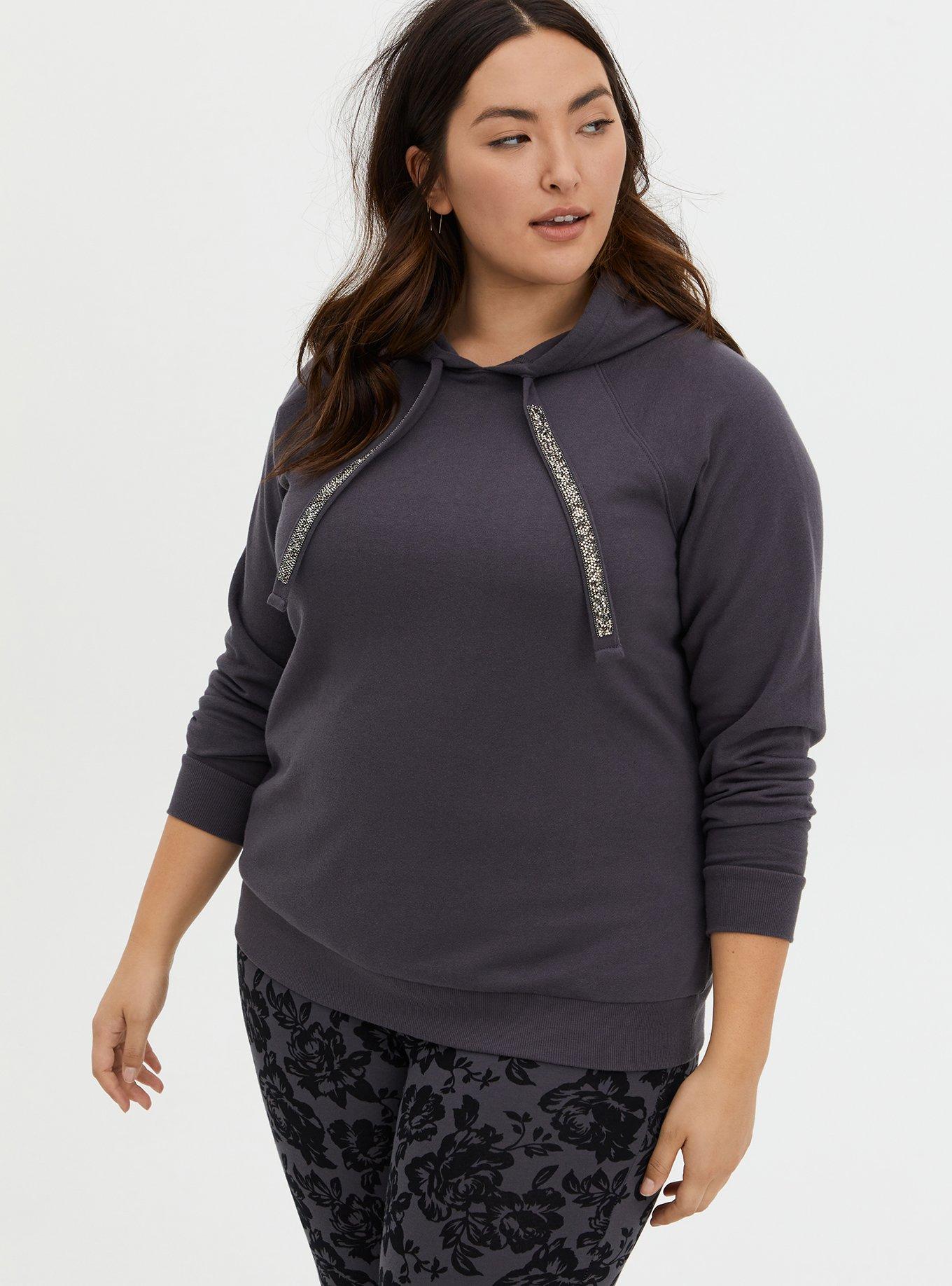 Hoodie with clearance embellished drawstring