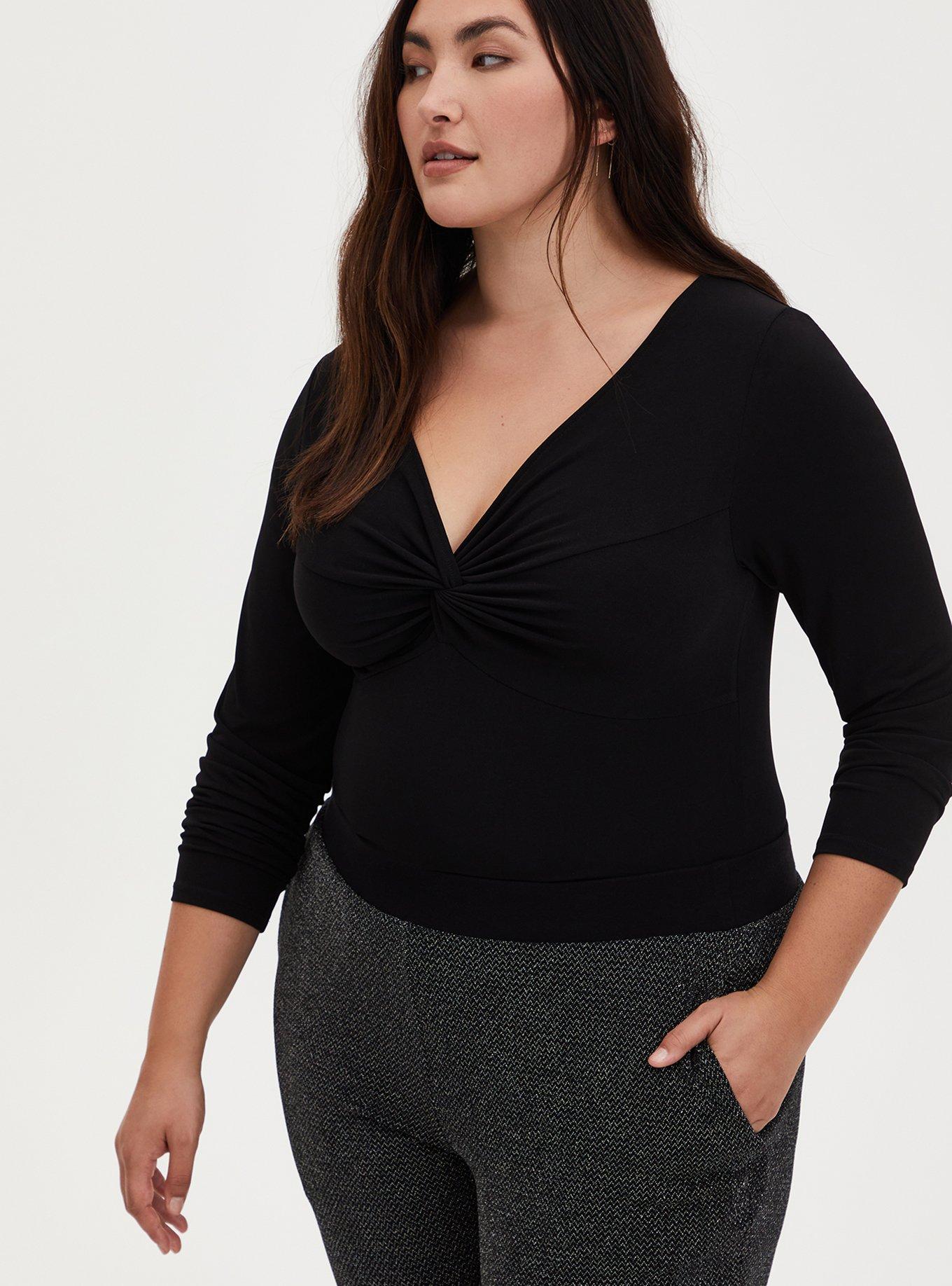 Plus Size - Studio Knit Twist Front Bodysuit - Torrid