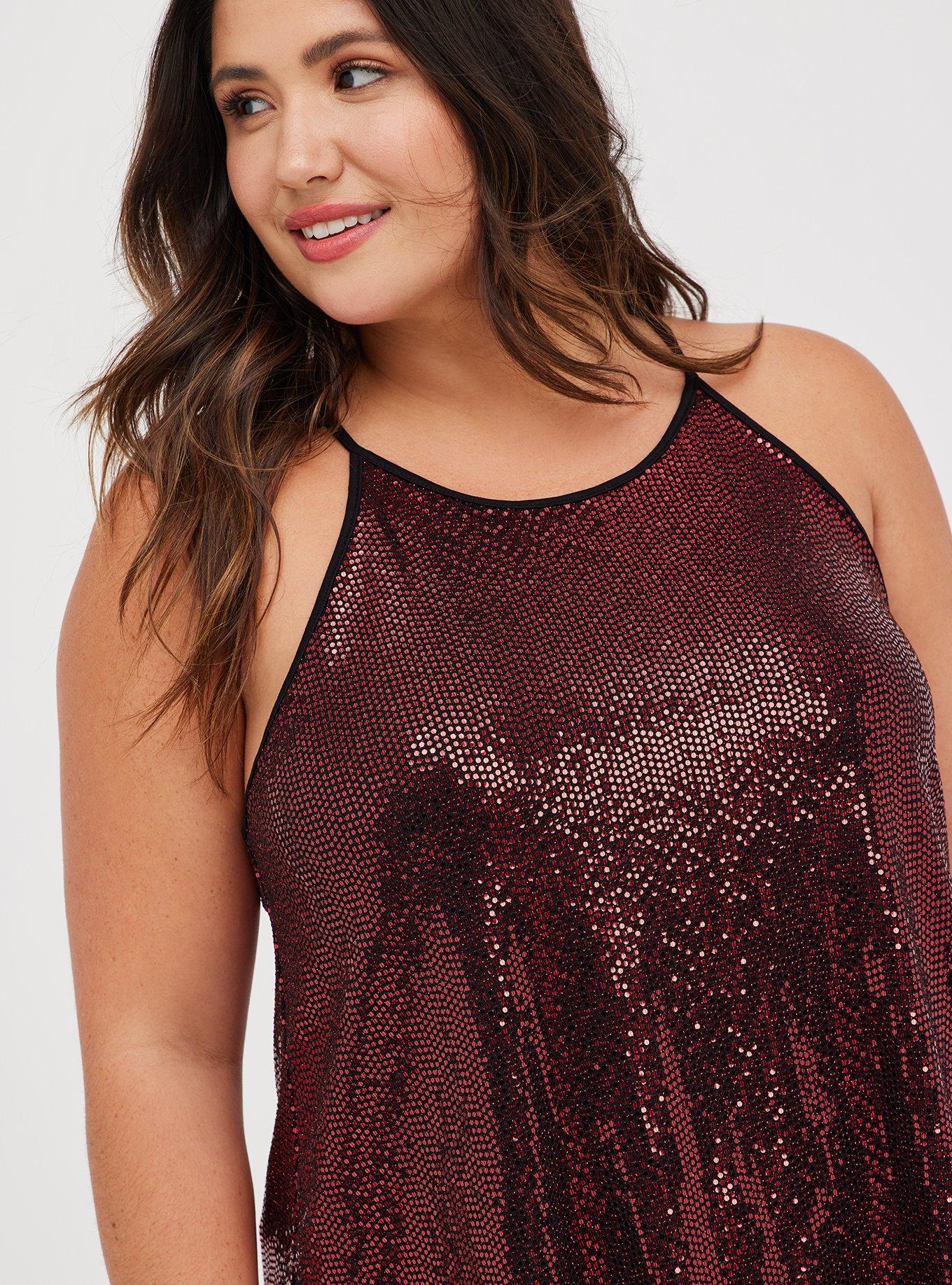 Plus Size - Sequin High Neck Tank - Torrid