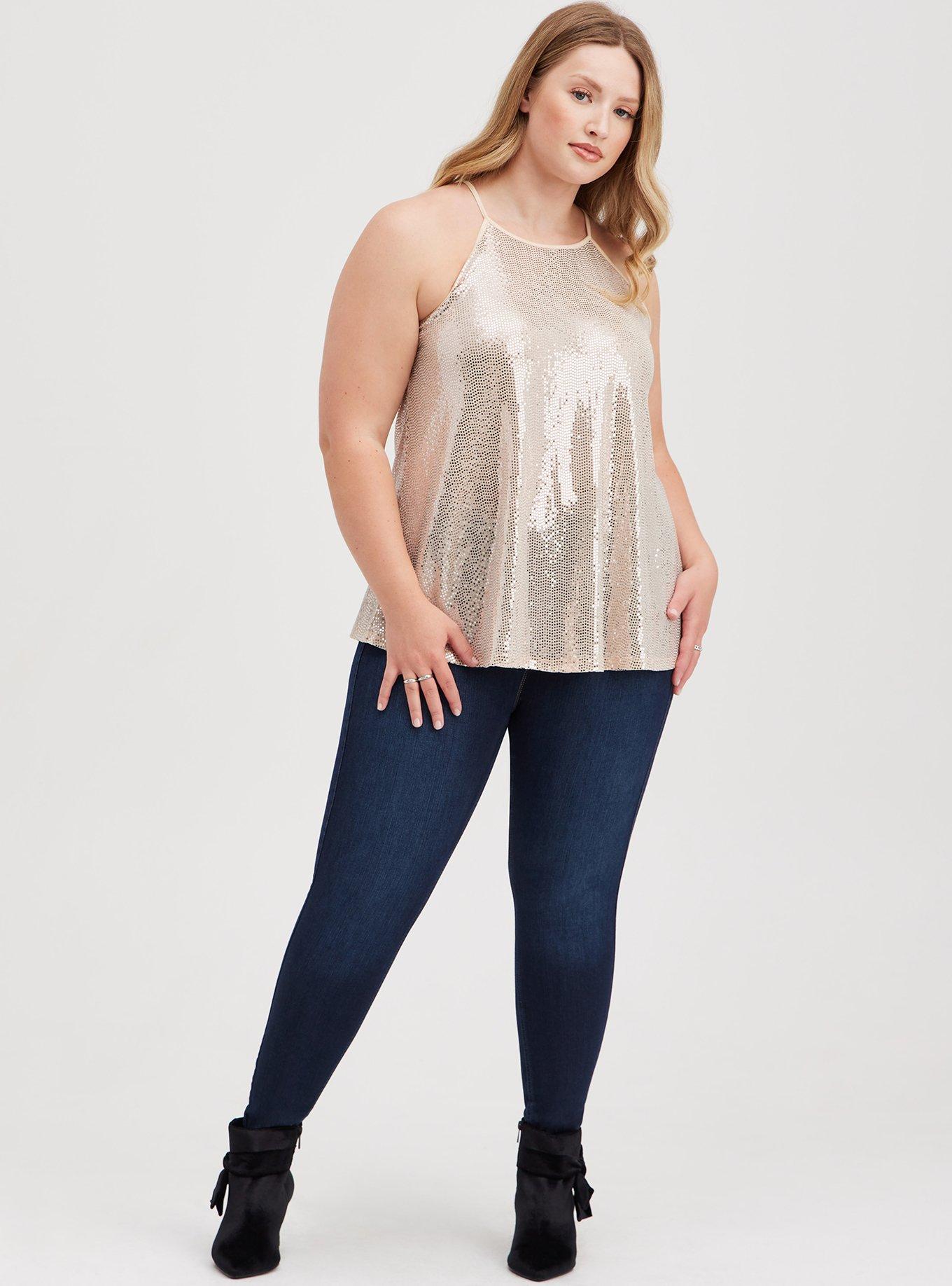 Plus Size - Sequin High Neck Tank - Torrid