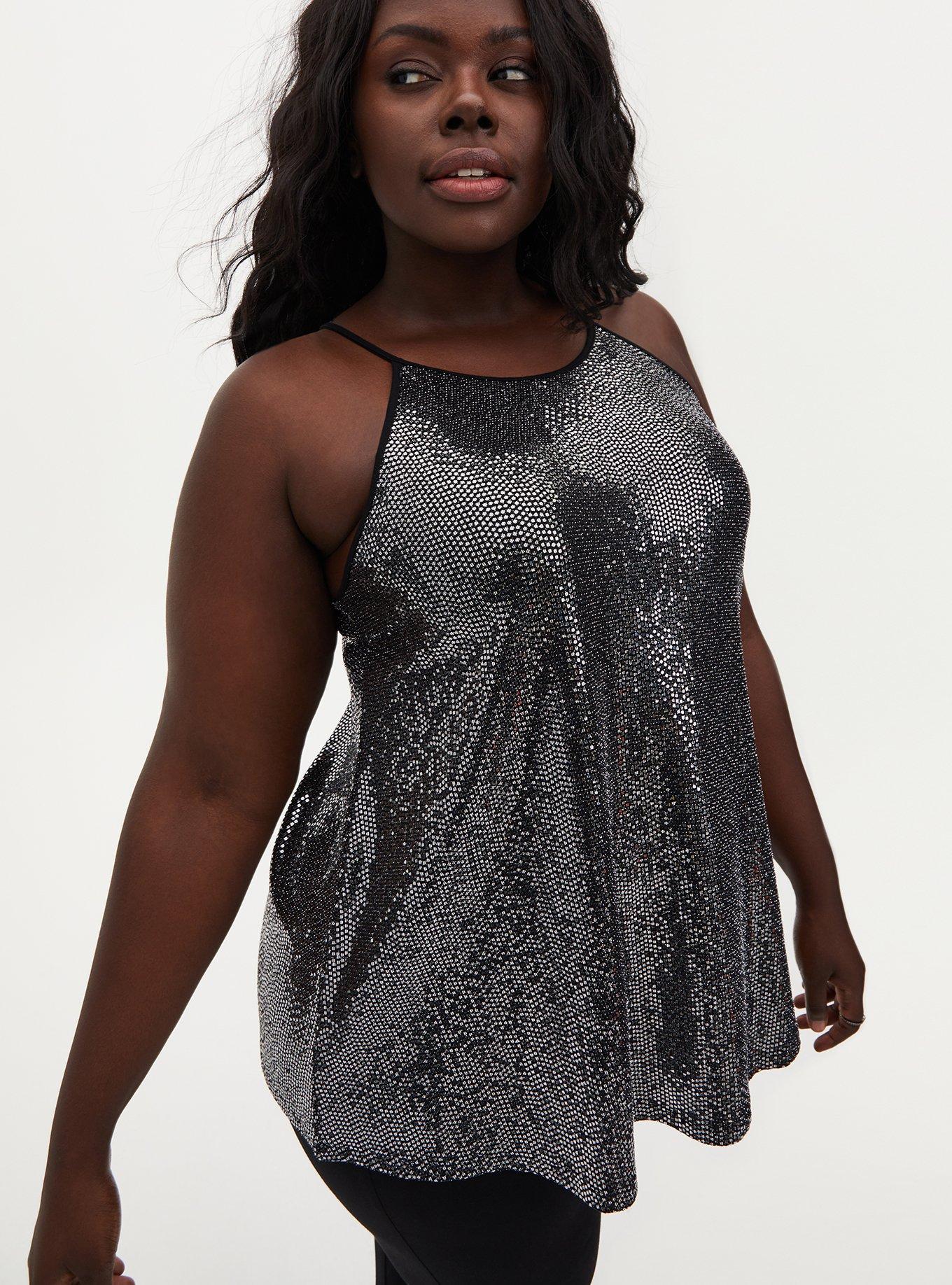 Plus Size - Sequin High Neck Tank - Torrid