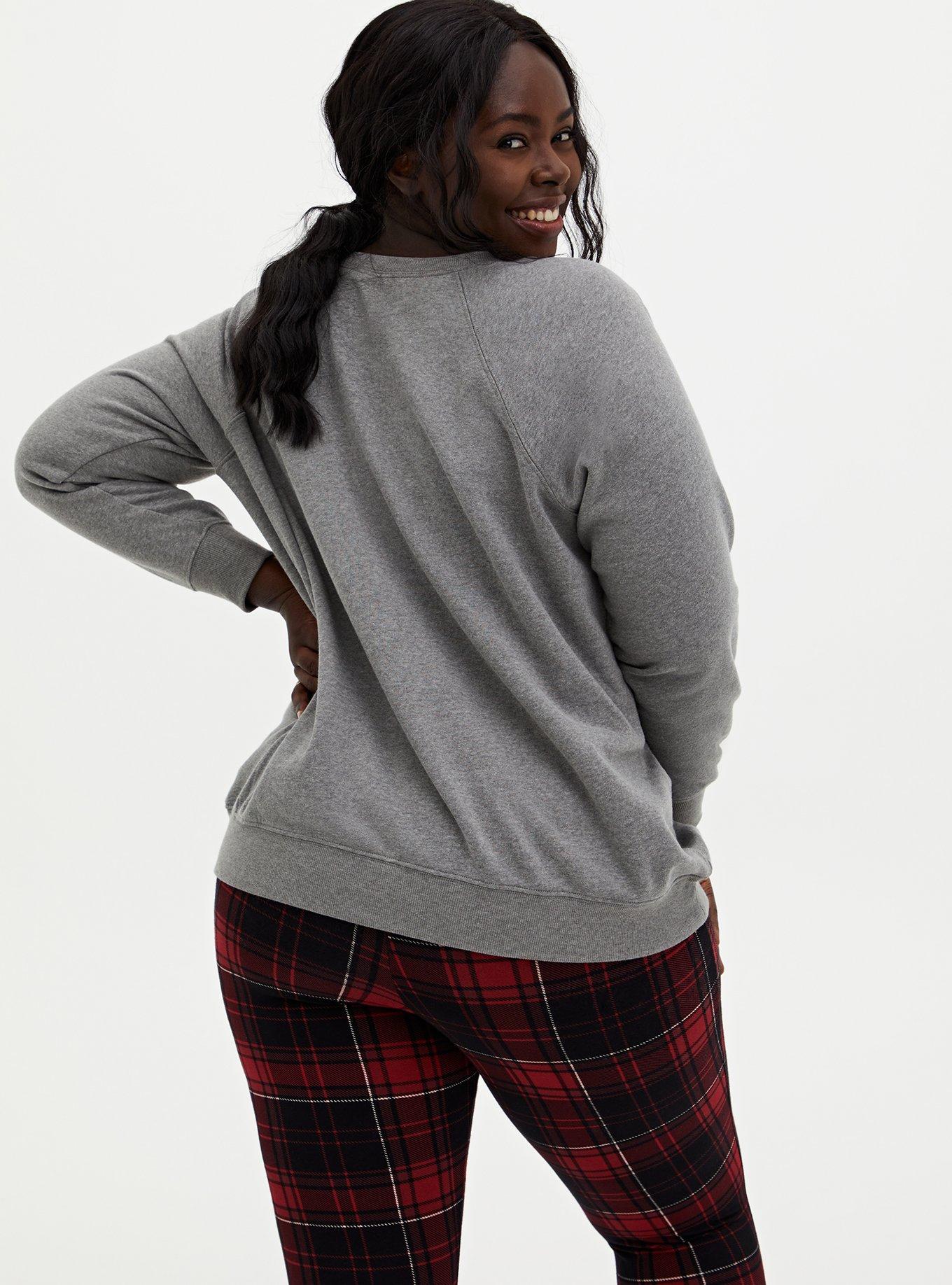 Plus Size Mama Bear Heather Gray Fleece Pullover Sweatshirt, , alternate