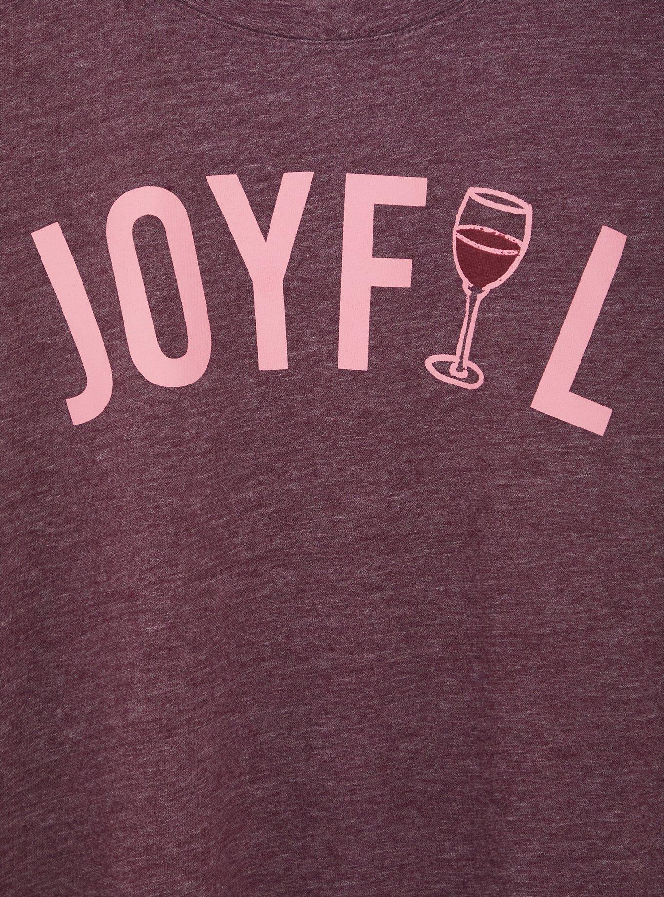 Plus Size Joyful Slim Fit Crew Tee - Burgundy Purple, WINETASTING, alternate