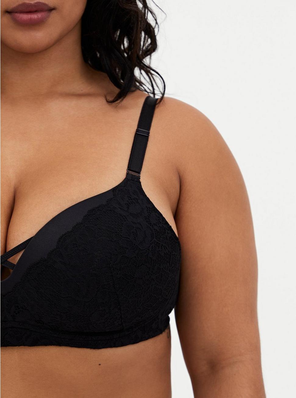 Wire-Free Push-Up Super Soft Lace 360° Back Smoothing™ Bra, RICH BLACK, alternate