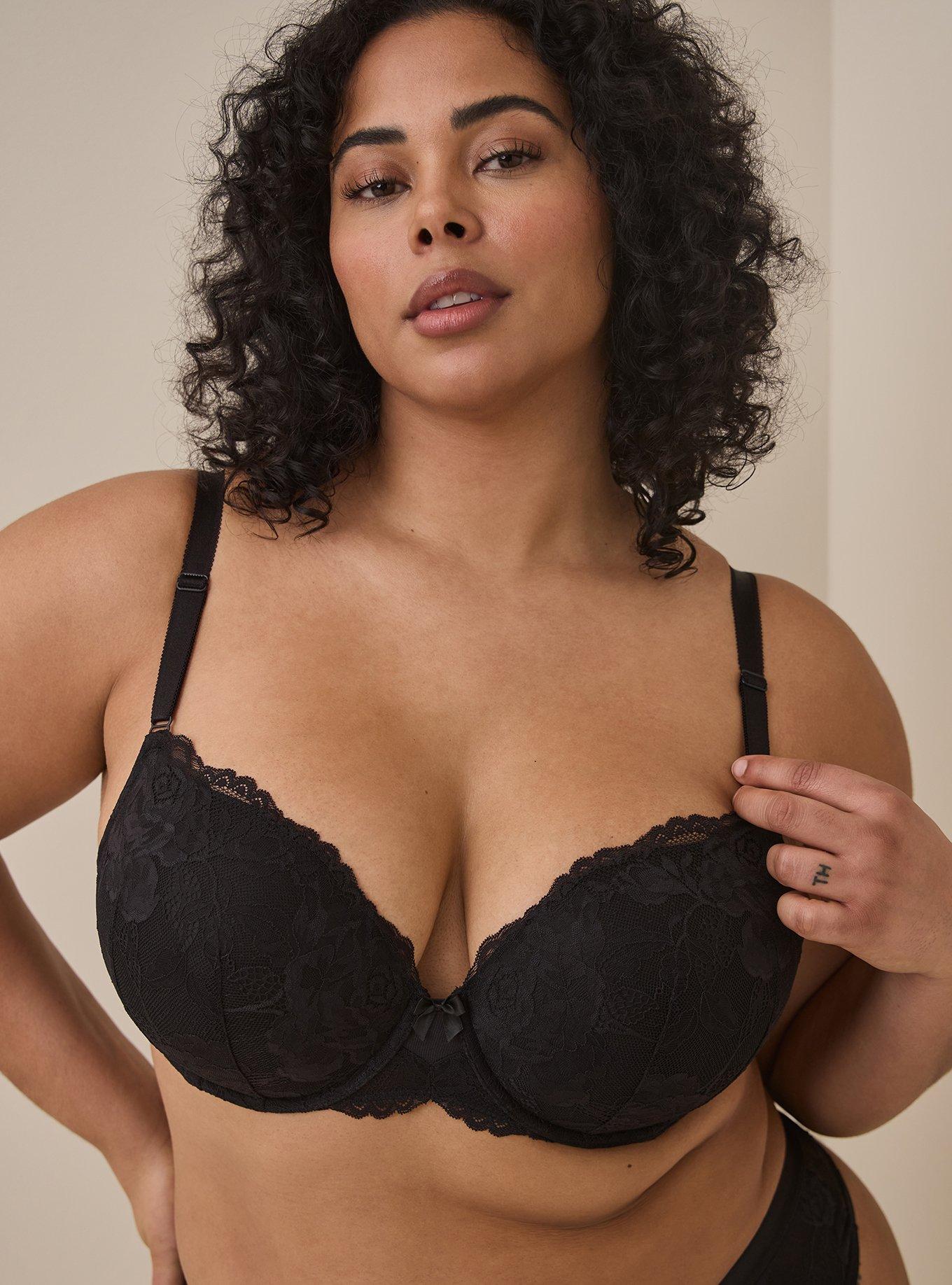 Torrid Black Lace Bra Size 48DD. Worn but no rips