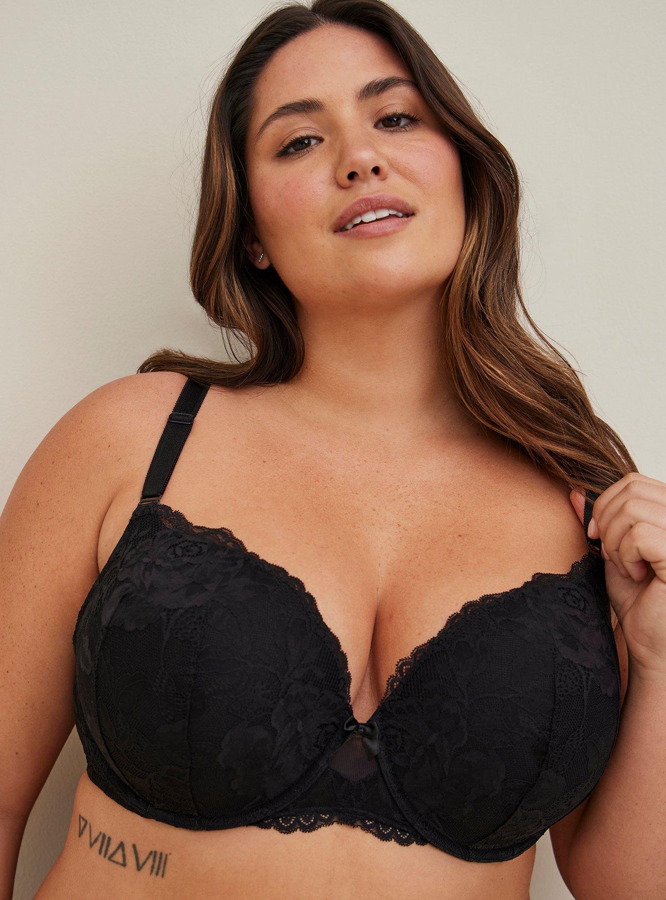 Viva Curve White, Red, Black and Beige lace bra large cup BBW cup size D -  S full bust support plus size