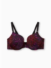 Plus Size T-Shirt Lightly Lined Print Front Close 360° Back Smoothing® Bra, HEART SWIRLS MULTI, hi-res