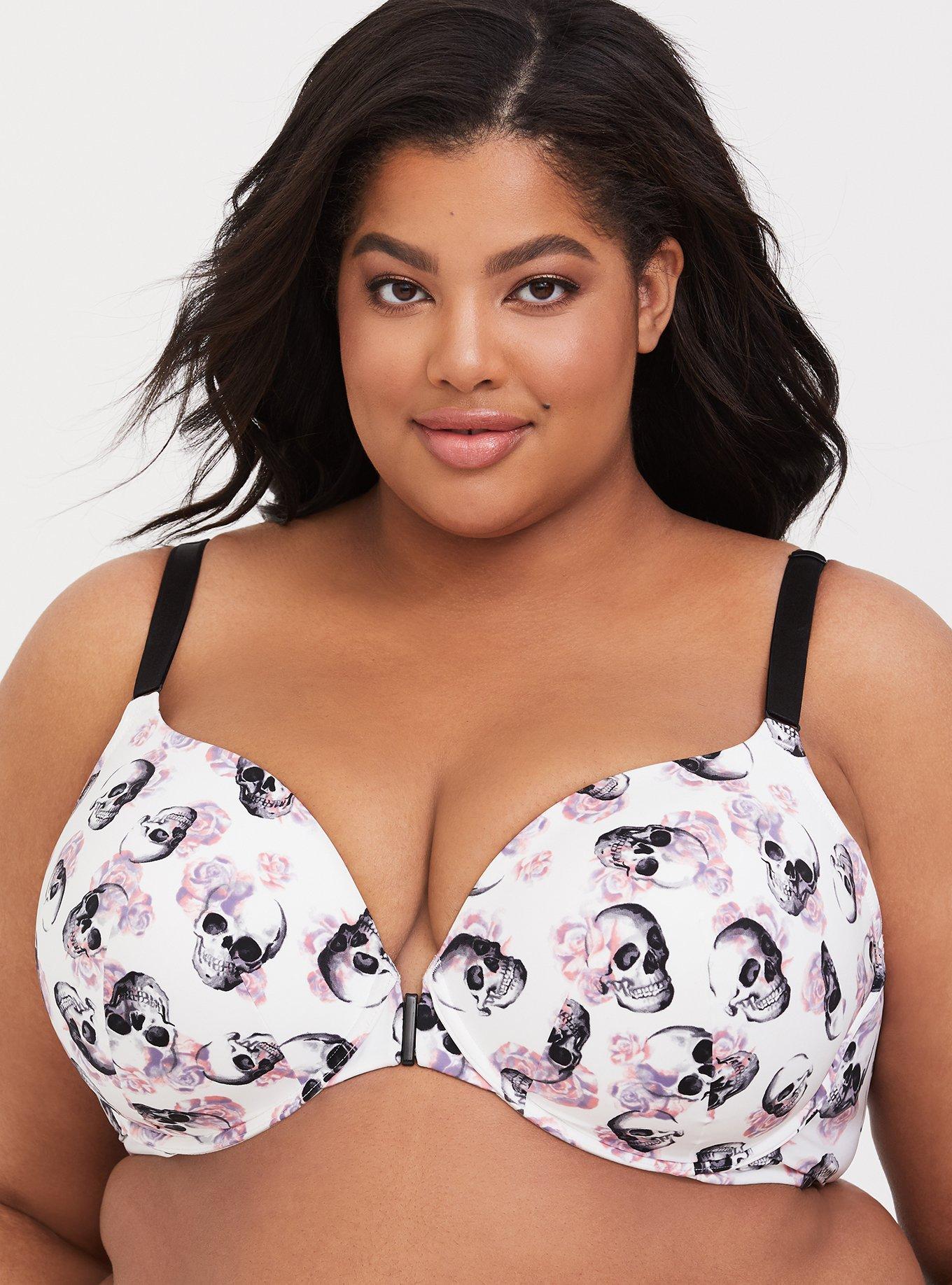 Lightly-Padded Printed Front Closure Bra