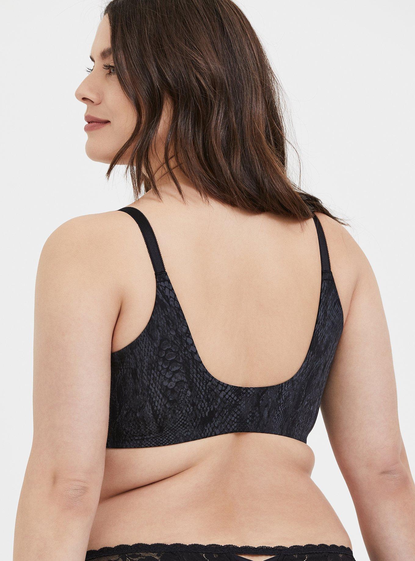 Perfect Coverage Lightly Lined Smooth Front-Close Bra, SNAKESKIN BLACK, alternate