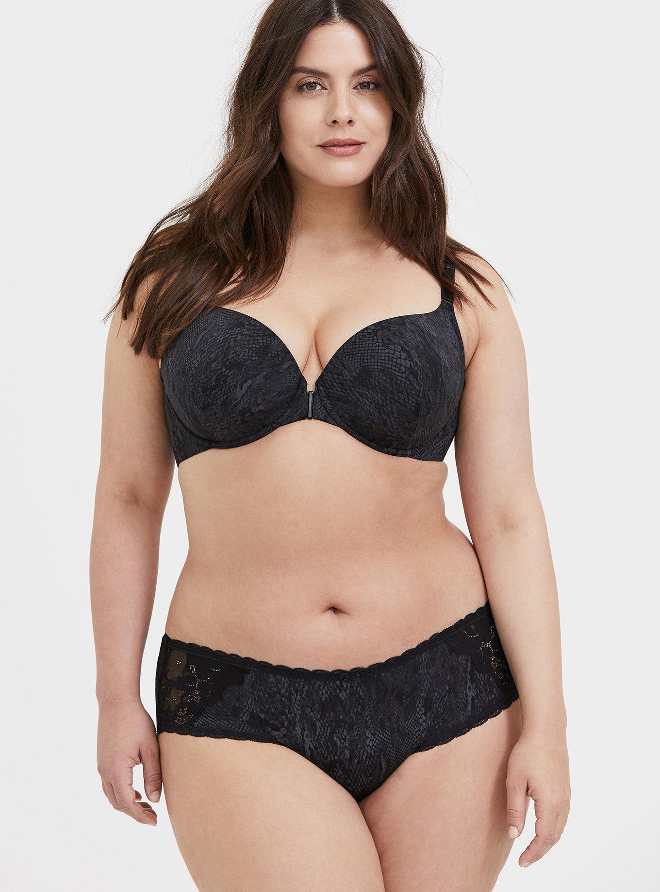 Perfect Coverage Lightly Lined Smooth Front-Close Bra, SNAKESKIN BLACK, alternate