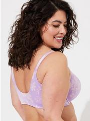 T-Shirt Lightly Lined Print Front Close 360° Back Smoothing® Bra, SILHOUETTE SHADOW FLORAL PURPLE, alternate