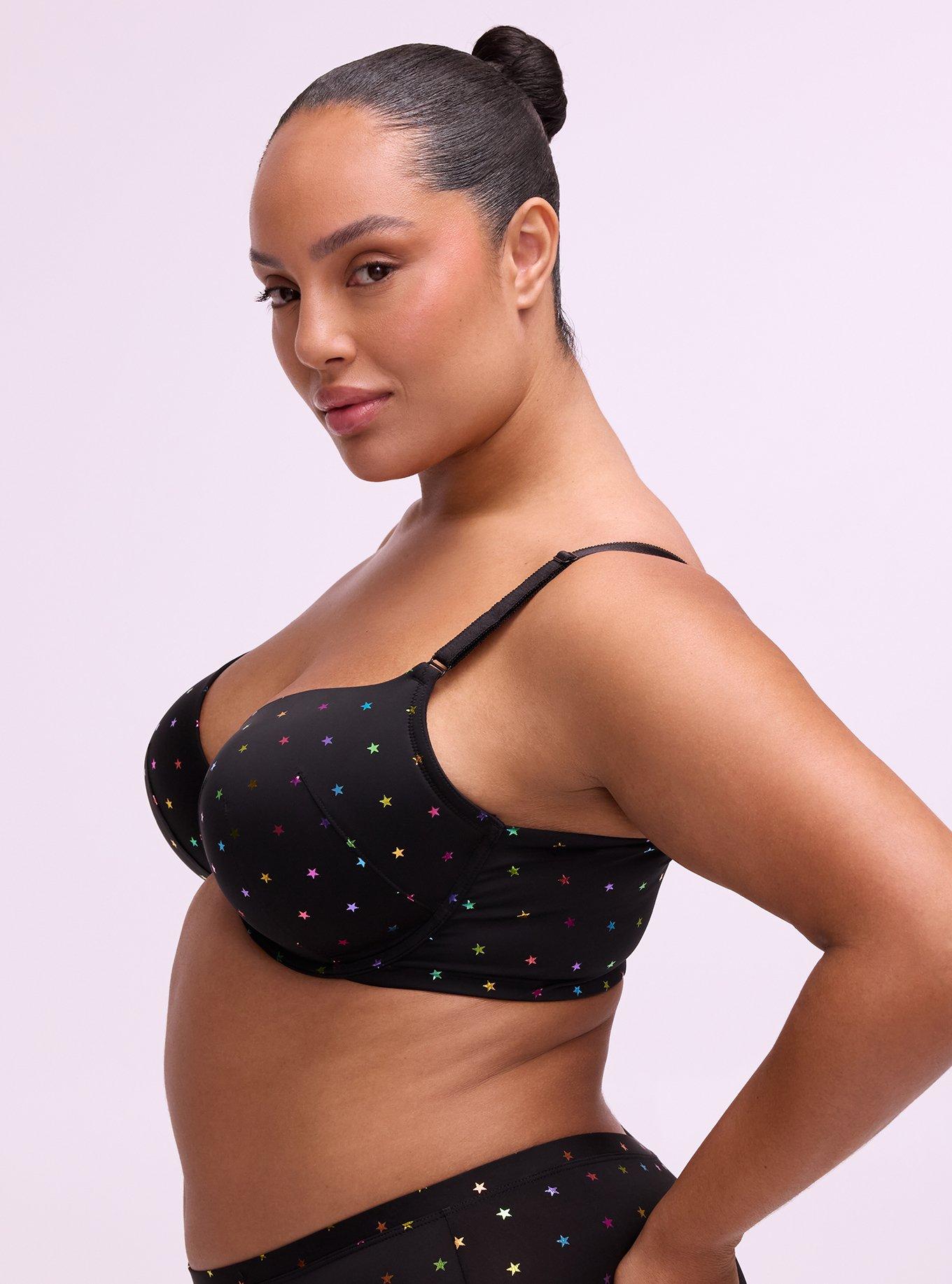 Perfect Coverage Lightly Lined Smooth Front-Close Bra, BRANDY STARS BLACK, alternate