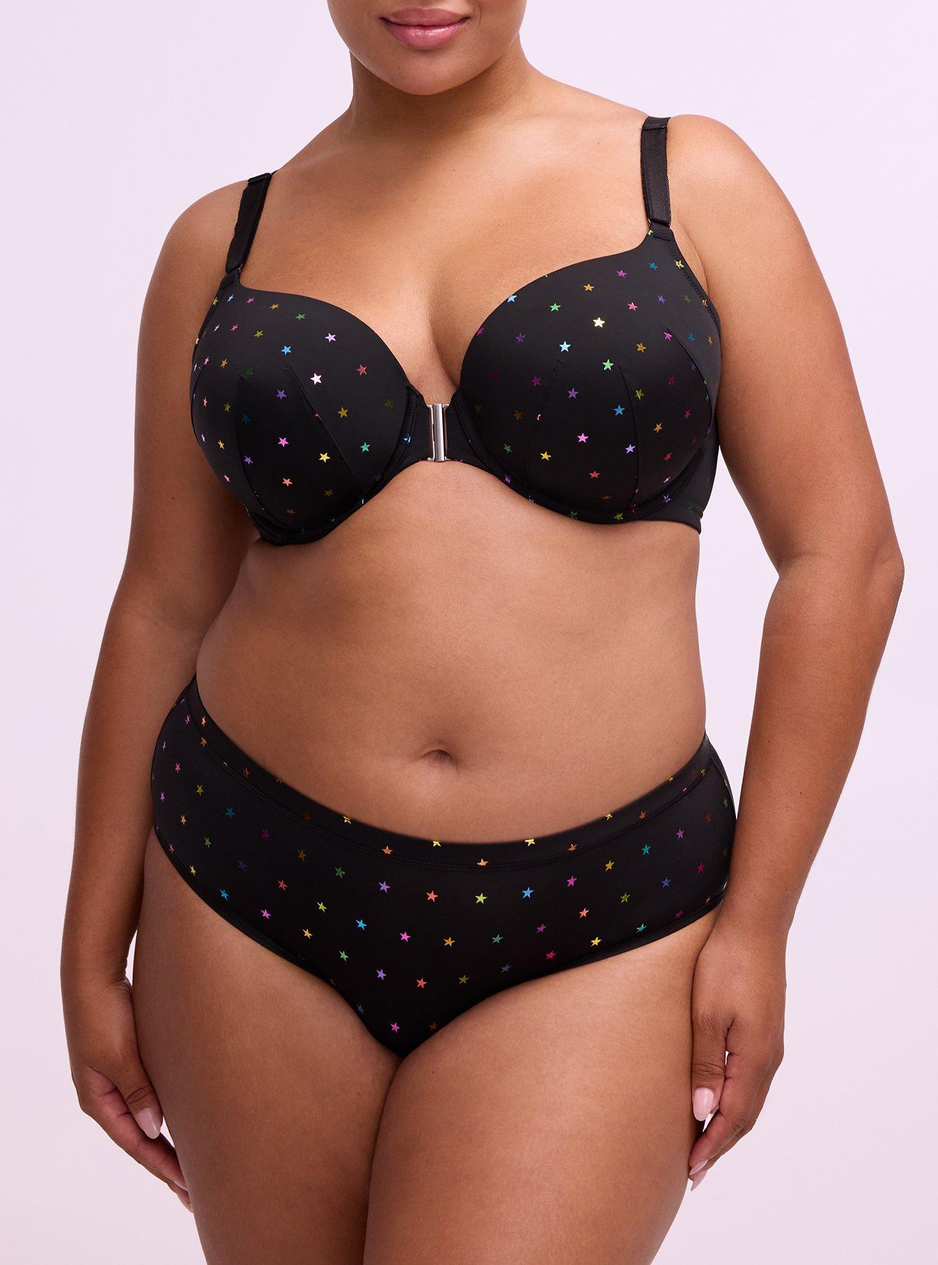 Perfect Coverage Lightly Lined Smooth Front-Close Bra, BRANDY STARS BLACK, alternate