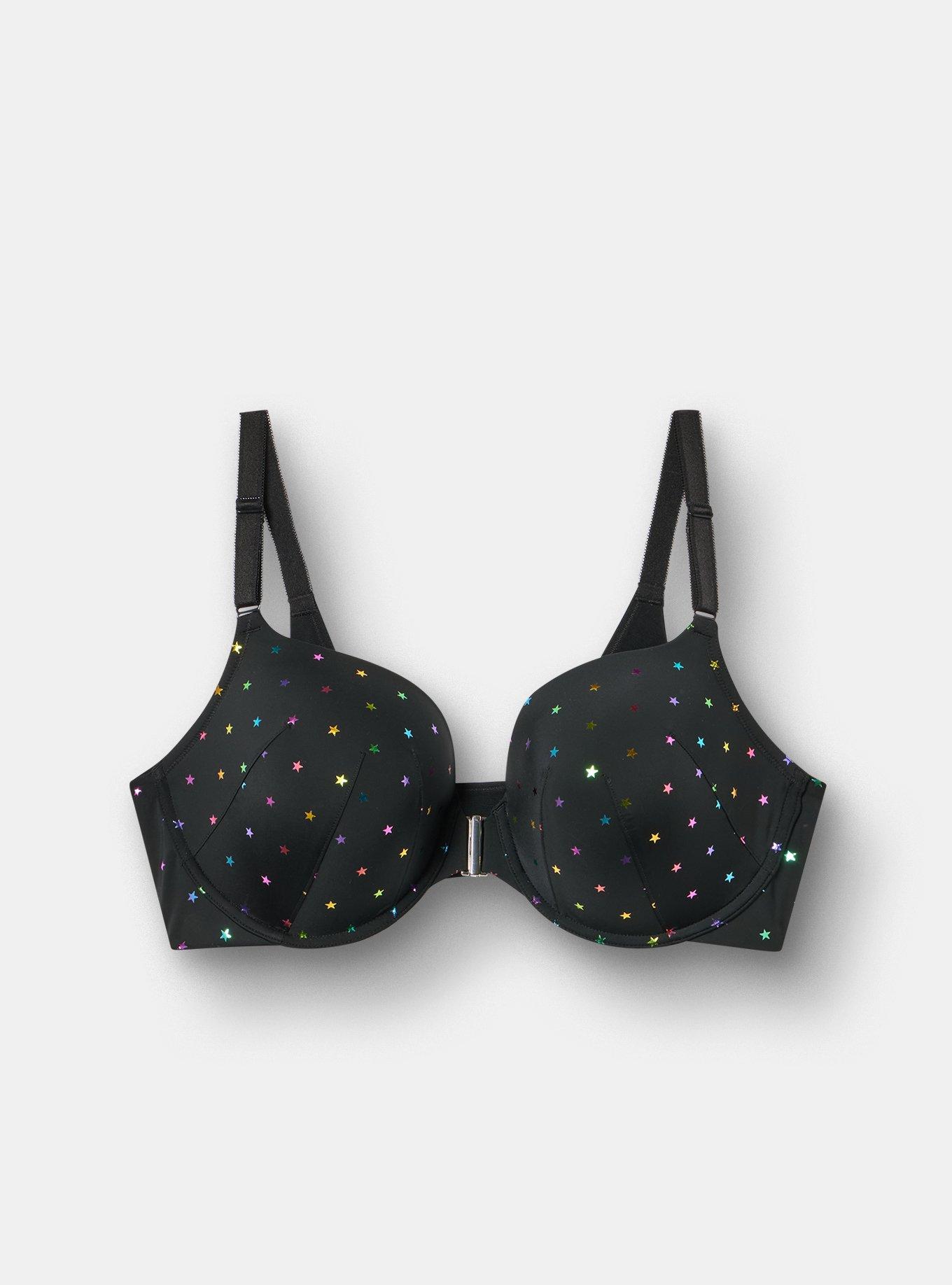 Perfect Coverage Lightly Lined Smooth Front-Close Bra, BRANDY STARS BLACK, hi-res