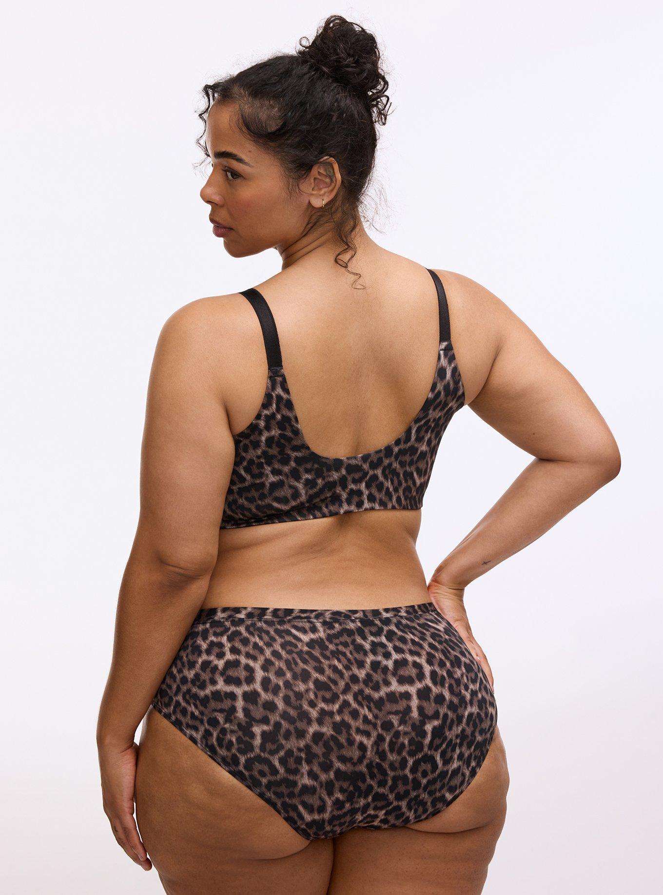 Plus Size Perfect Coverage Lightly Lined Smooth Front-Close Bra, ON THE PROWL LEOPARD BROWN, alternate