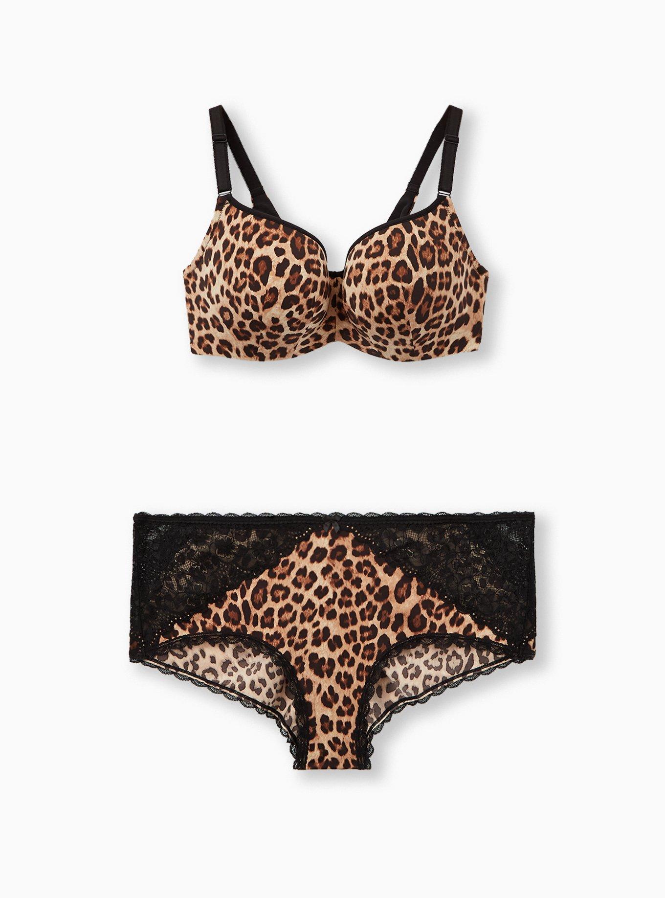 Full-Coverage Balconette Lightly Lined Print 360&deg; Back Smoothing&trade; Bra, FIFTIES LEOPARD BEIGE, alternate