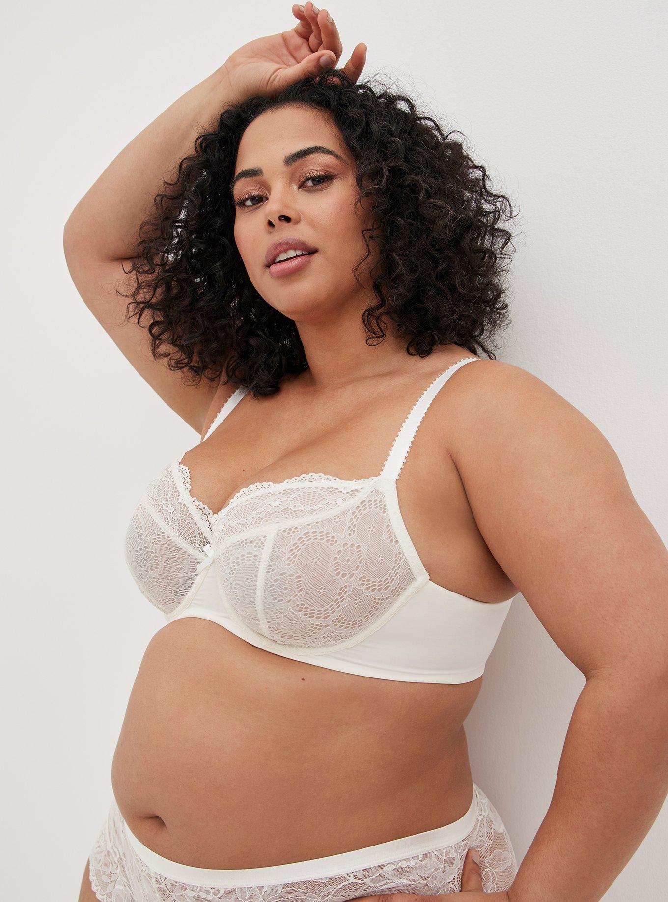 Plus Size - T-Shirt Unlined Lace And Mesh Ballet Back Bra - Torrid