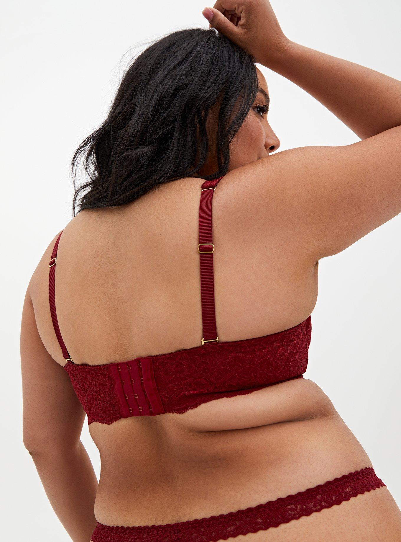 Plus Size - Red Lightly Lined Lace Balconette Bra - Torrid