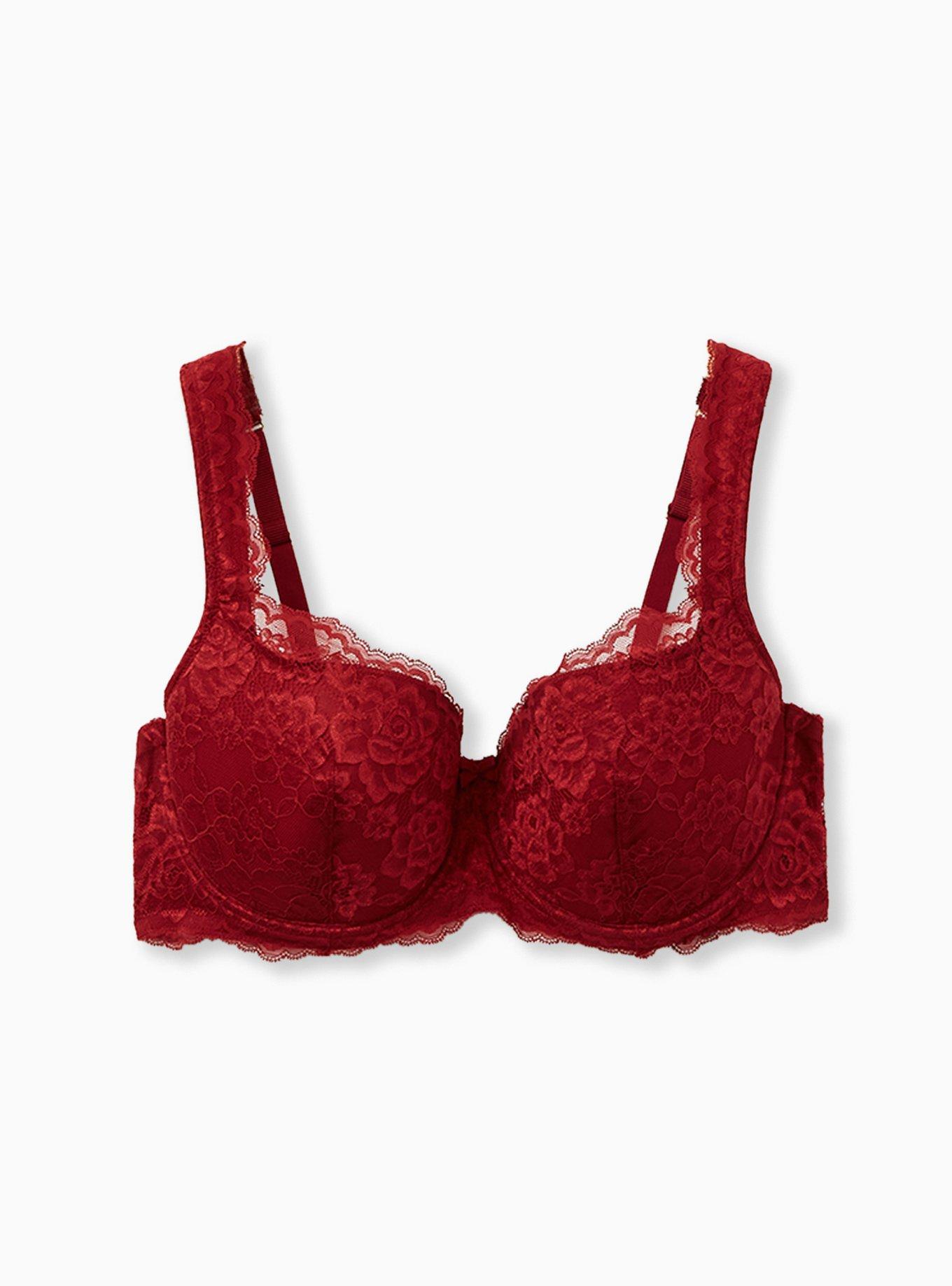 Plus Size - Red Lightly Lined Lace Balconette Bra - Torrid