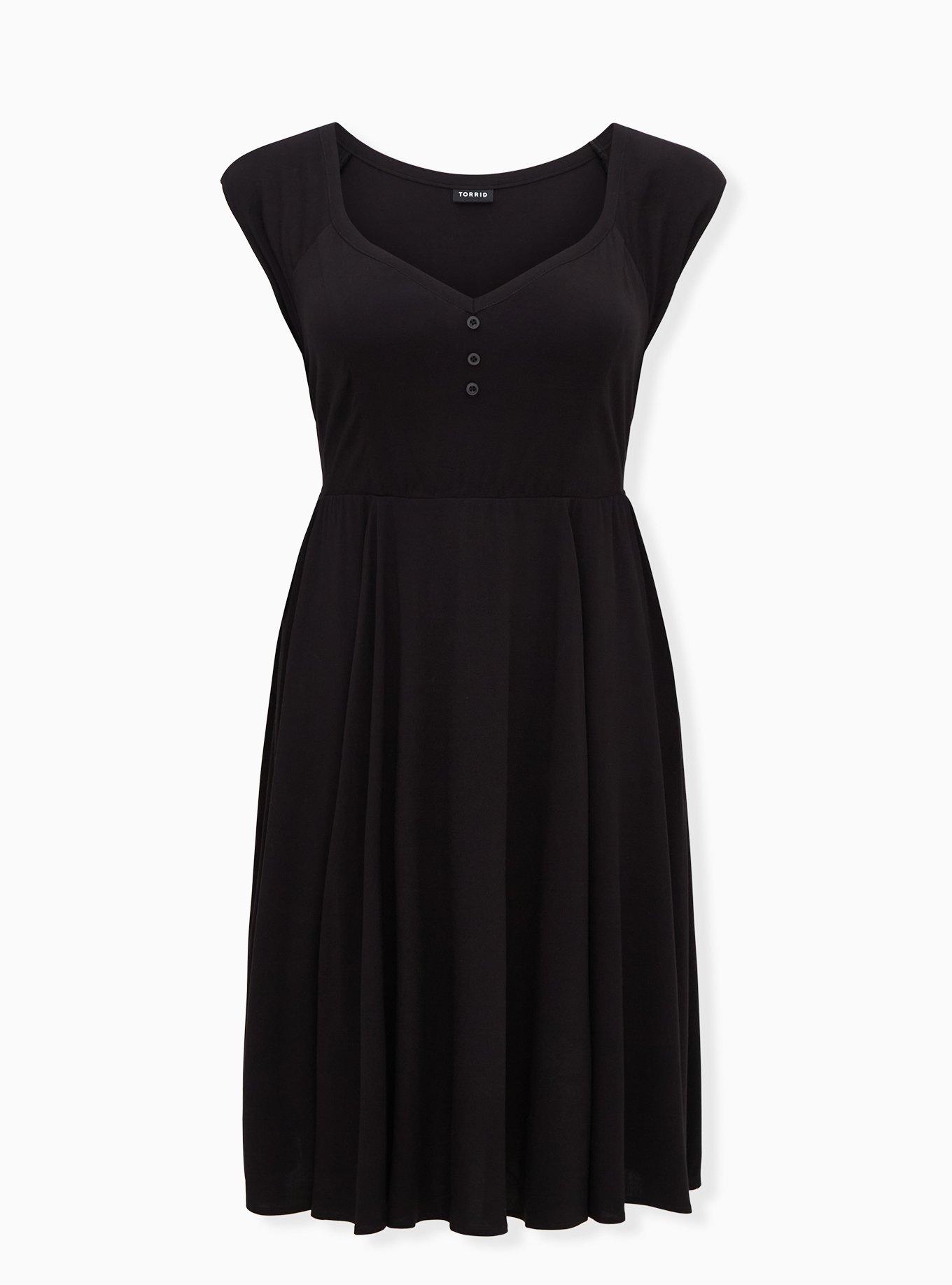 Mini Off-Shoulder Skater Dress, DEEP BLACK, hi-res