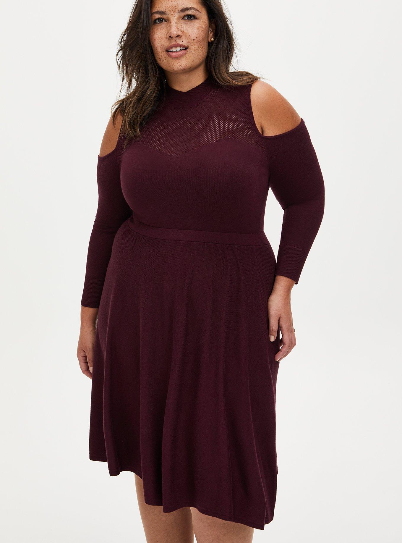 Torrid burgundy lace dress sale