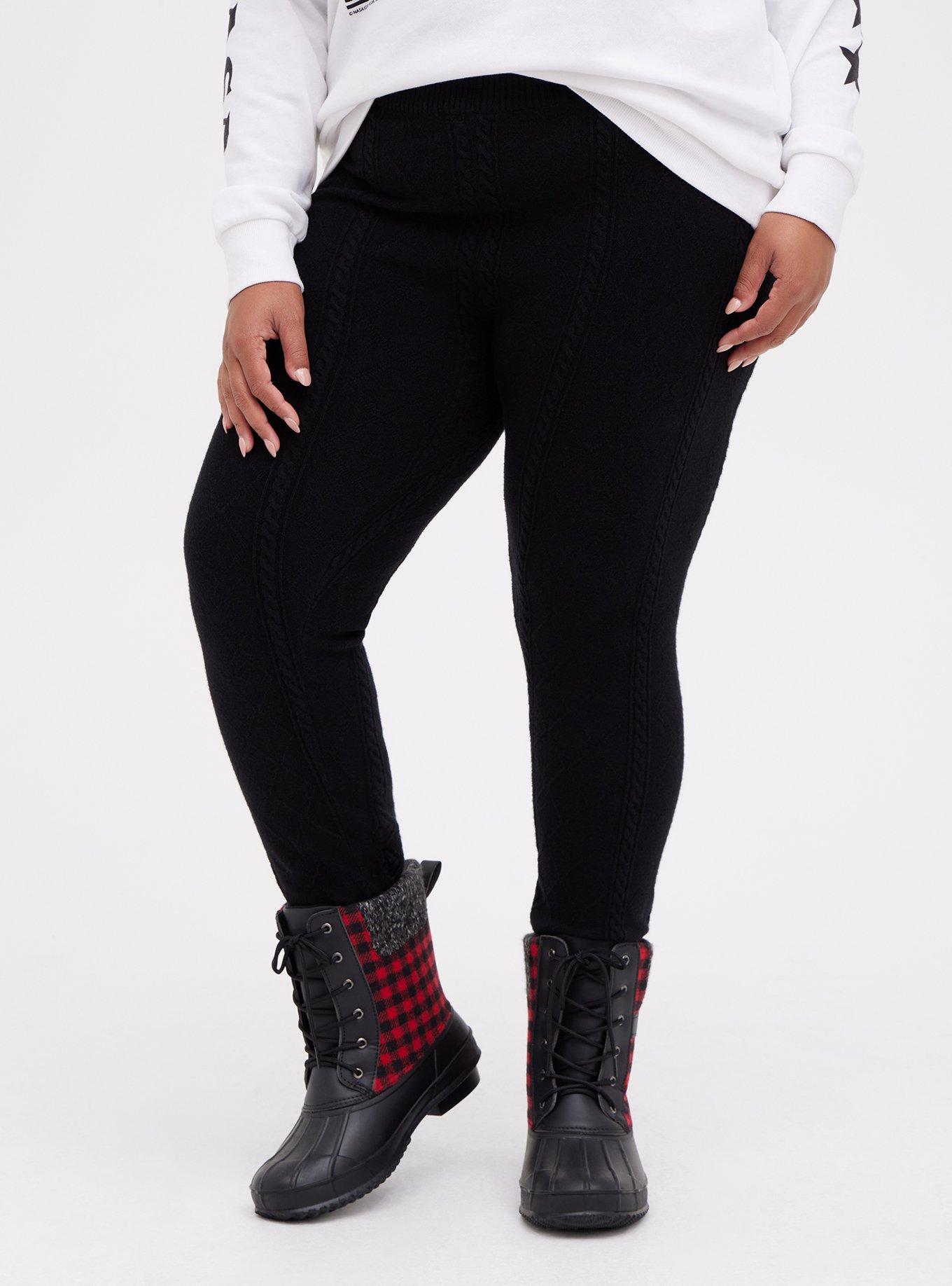 Plus Size Brushed Knit High Waist Leggings