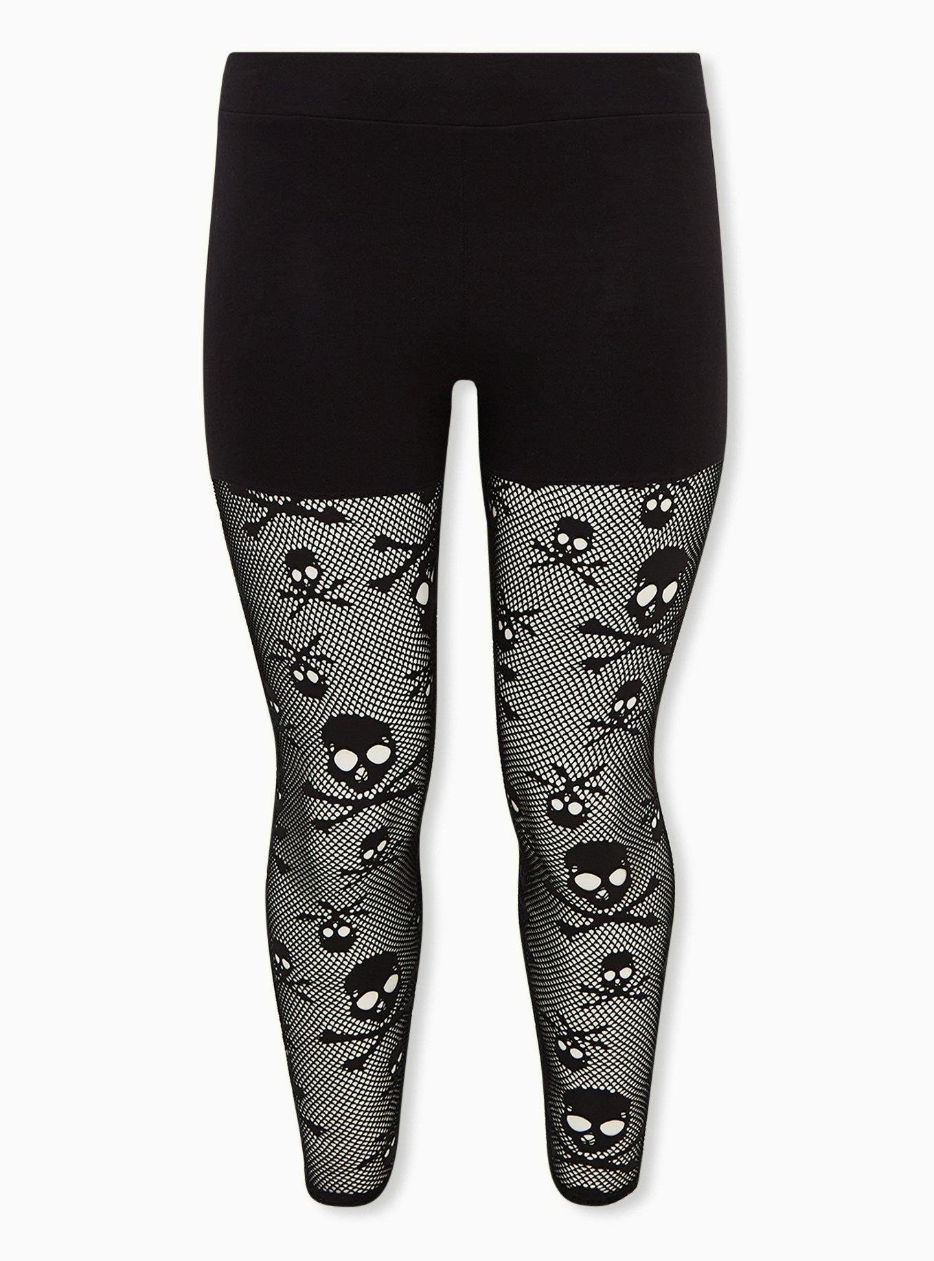 Plus Size - Black Allover Skull Tights - Torrid