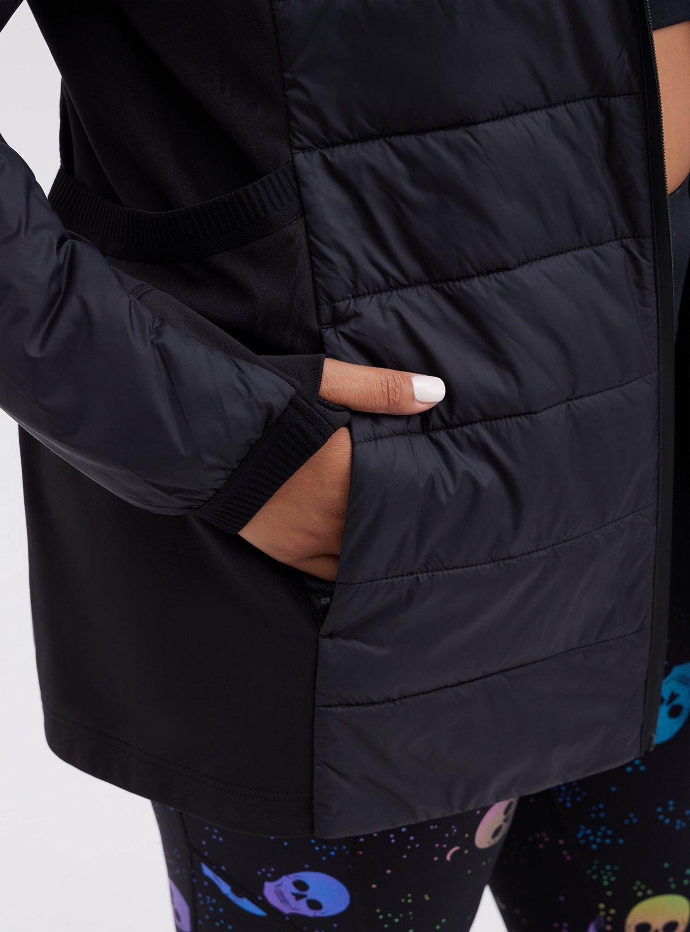 Plus Size Active Puffer Jacket Nylon & Fleece Black Torrid