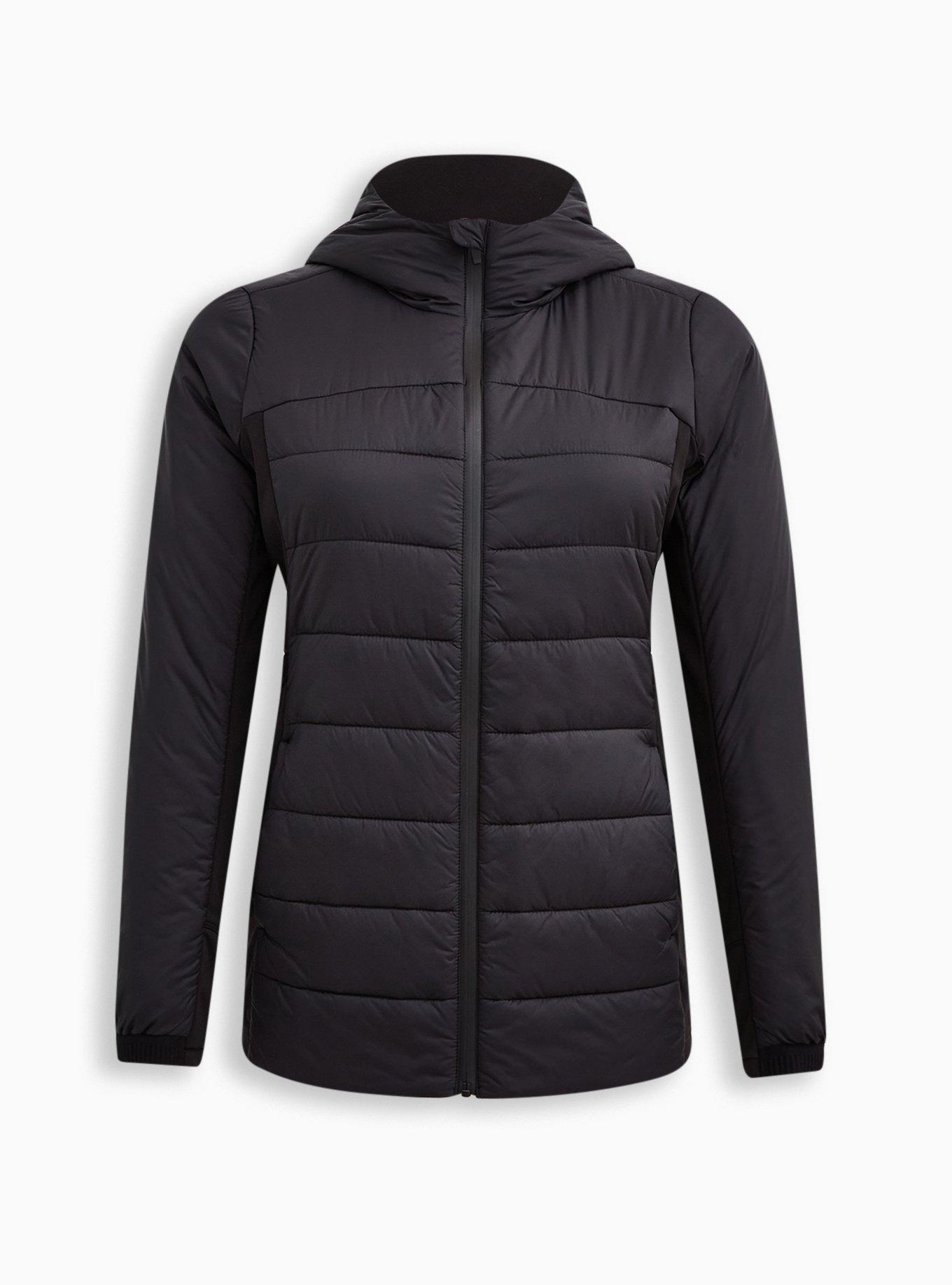 Plus Size - Active Puffer Jacket - Nylon & Fleece Black - Torrid