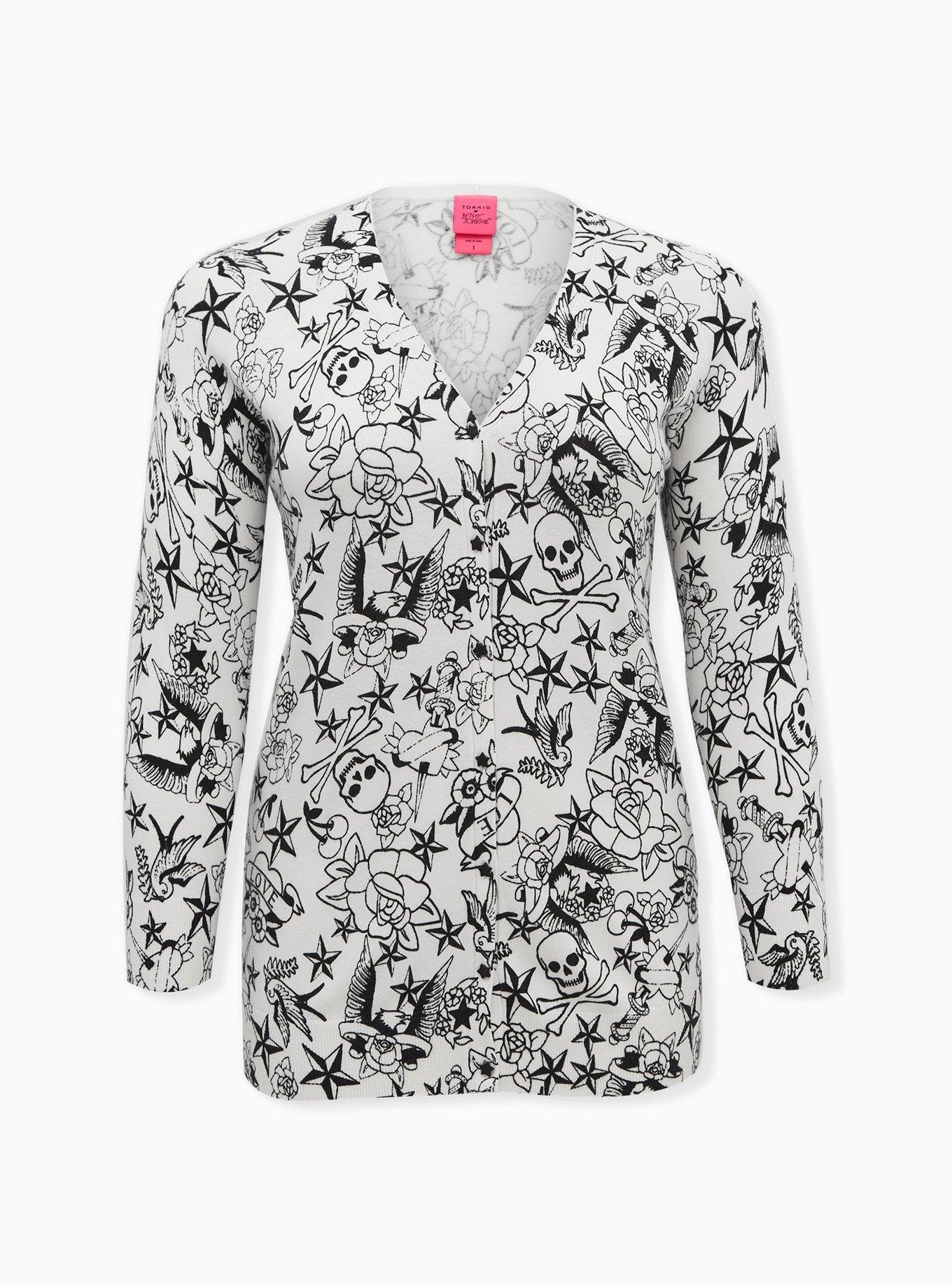 Torrid Betsey Johnson Tattoo hot Boyfriend Cardigan