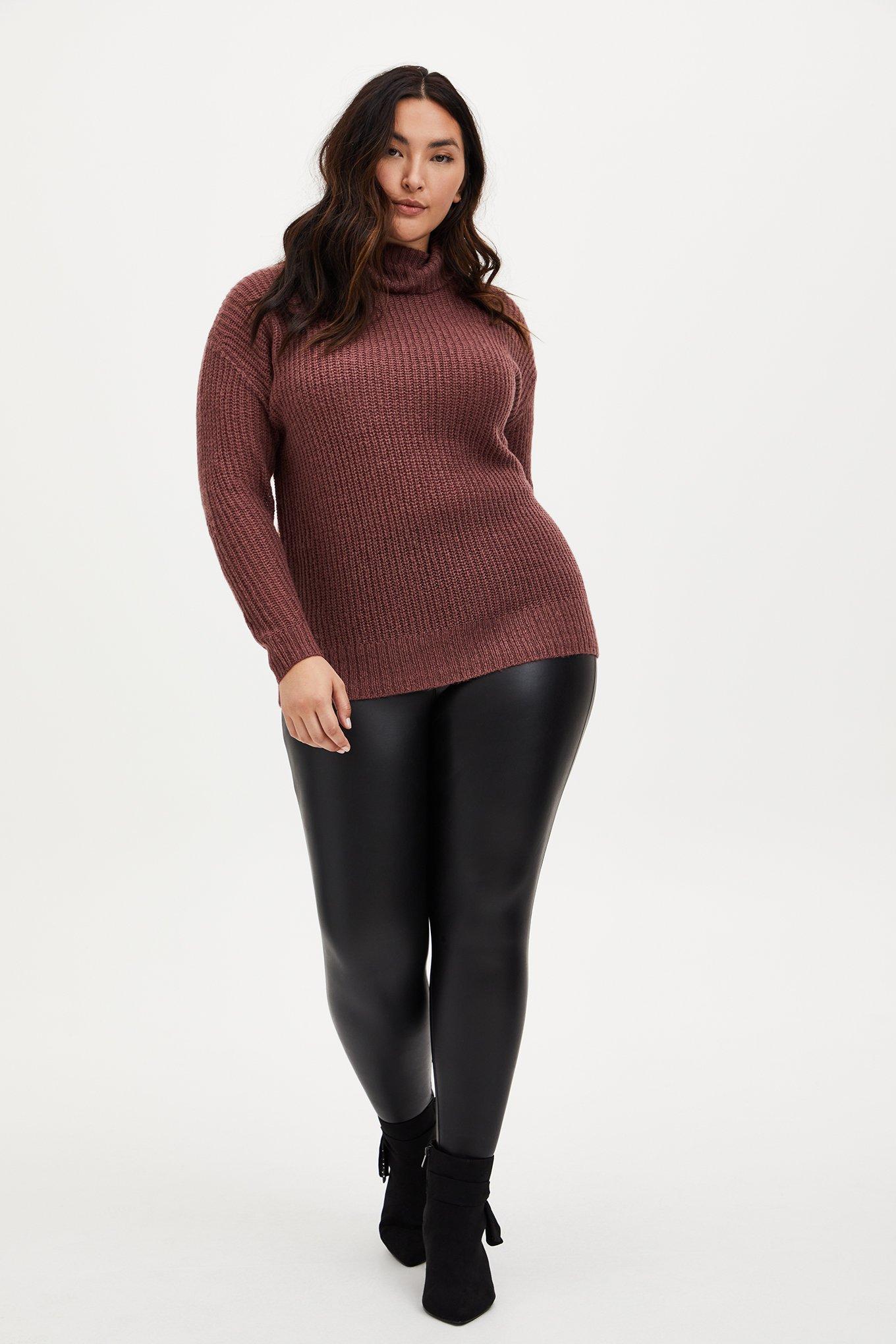 Pullover Turtle Neck Sweater, DUSTY ROSE, alternate
