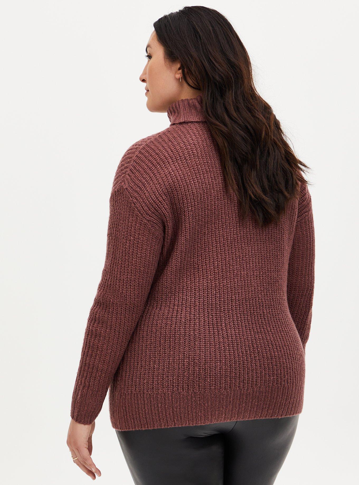 Pullover Turtle Neck Sweater, DUSTY ROSE, alternate